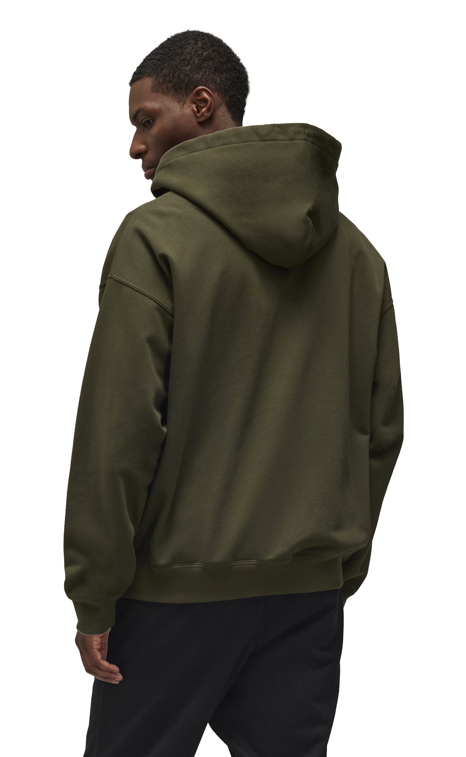 BRUSHED TERRY ZIP GREEN HOODIE