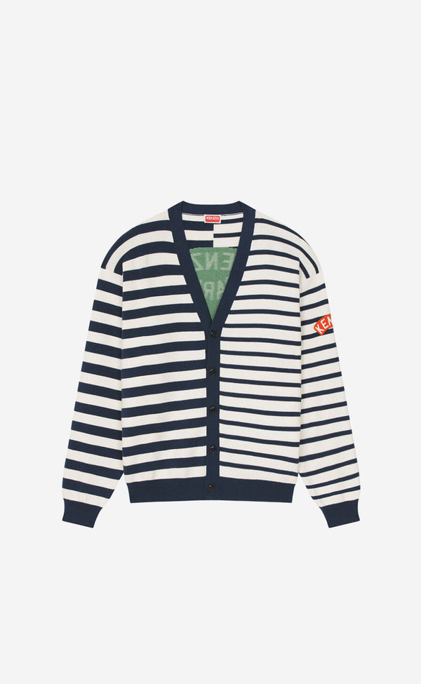 MIDNIGHT BLUE PULL / CARDIGAN  MIDNIGHT BLUE NAUTICAL GRAPHIC CARDIGAN