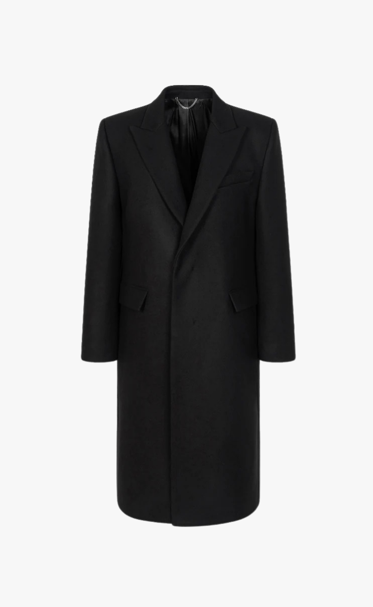 CASHMERE BLENDED BLACK COAT