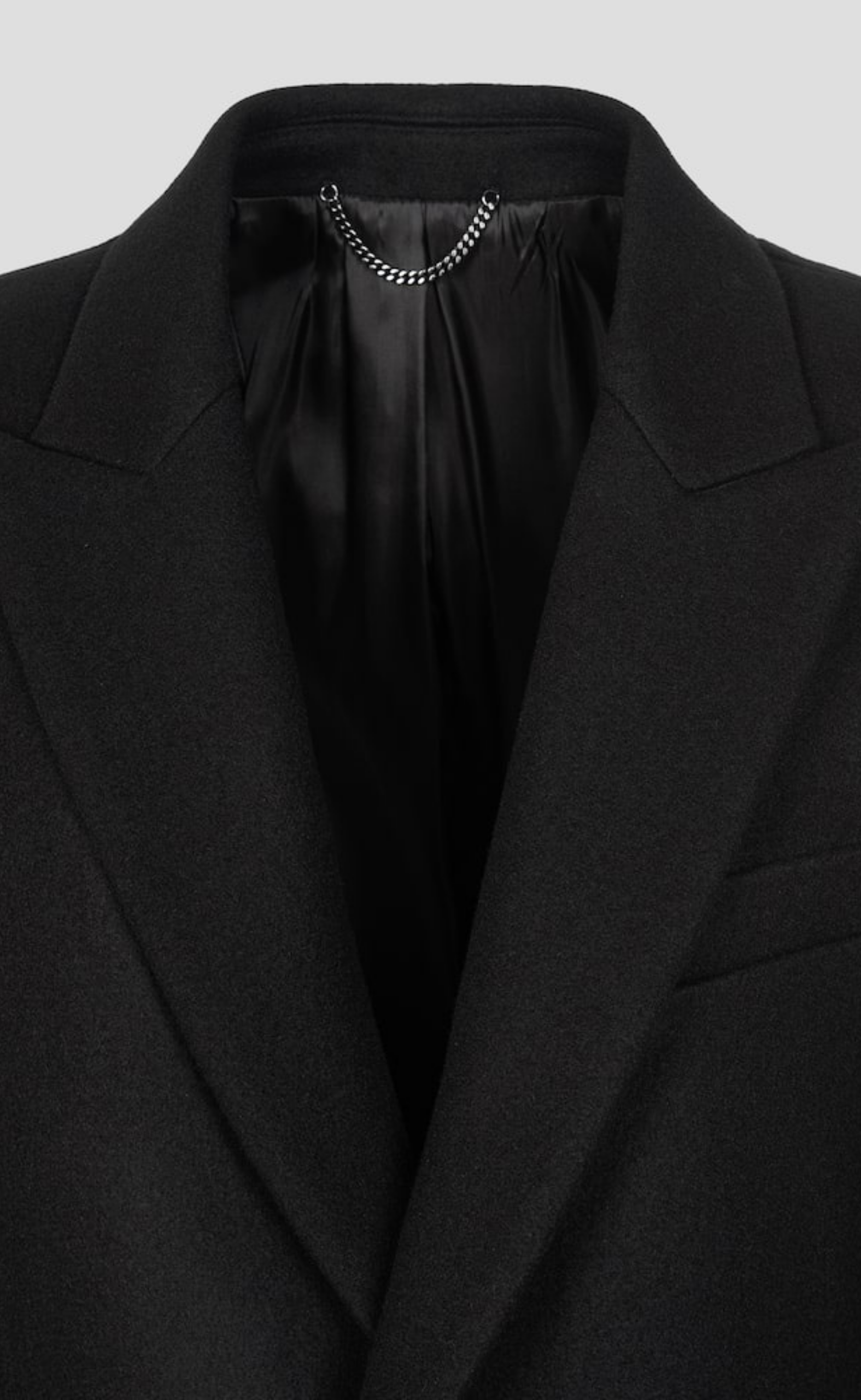 CASHMERE BLENDED BLACK COAT