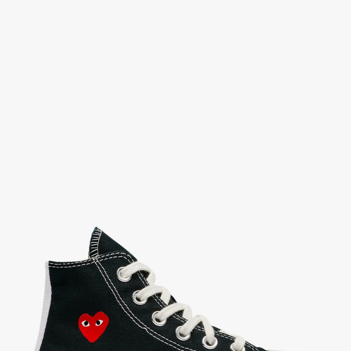 CONVERSE KIDS SMALL RED HEART HIGH TOP BLACK SNEAKER