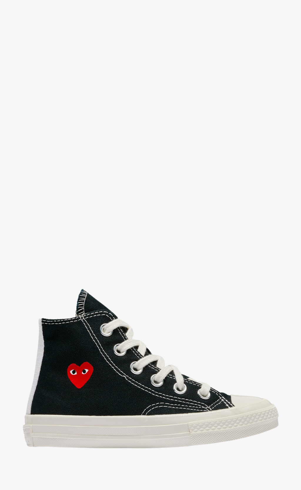 ■COMME des GARCONS■ Small Red Heart High Top Sneakers Blac CONVERSE KIDS SMALL RED HEART HIGH TOP BLACK SNEAKER