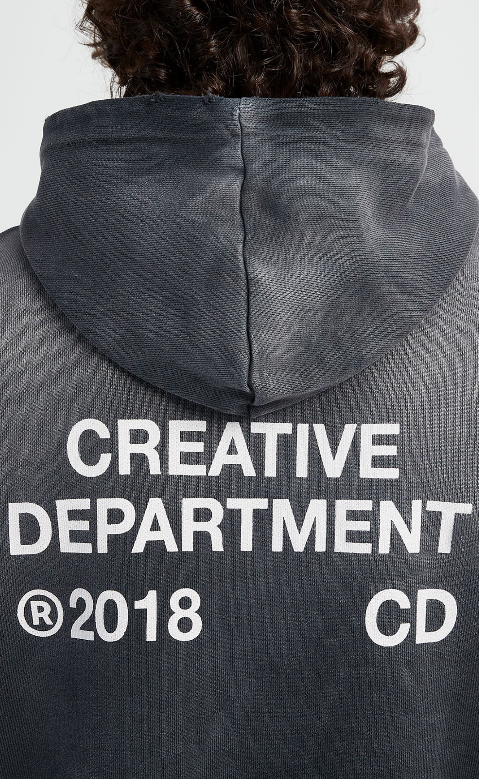 CREATIVE DPT ZIP FADED BLACK HOODIE