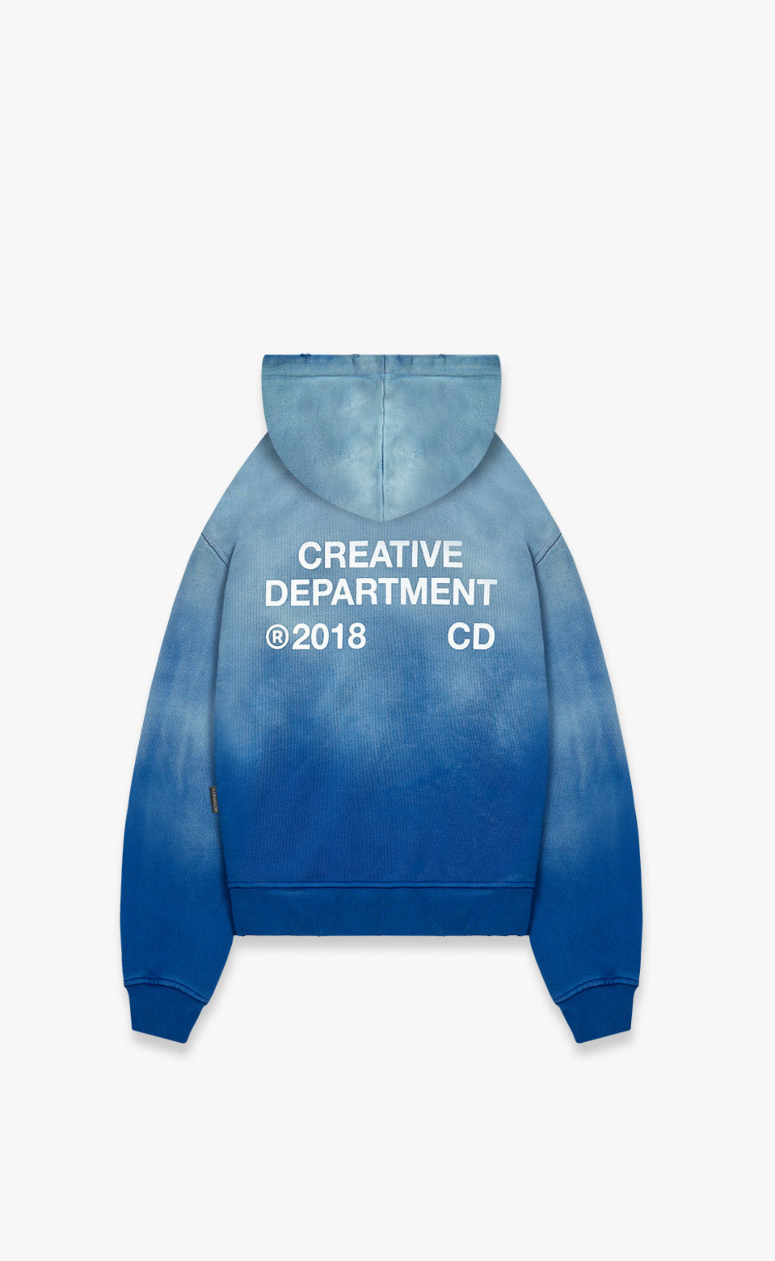 CREATIVE DPT ZIP FADED BLUE HOODIE