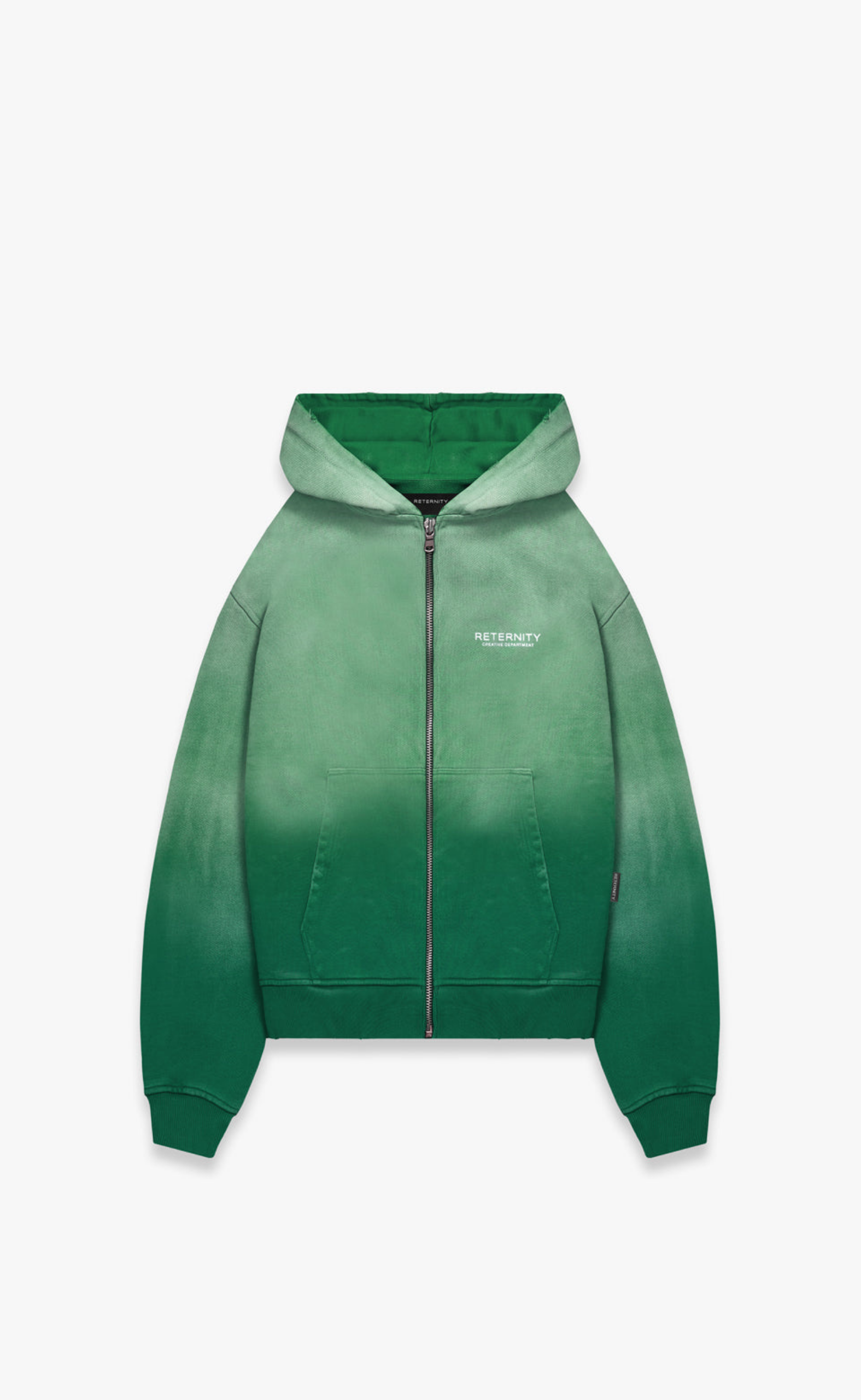 CREATIVE DPT ZIP FADED GREEN HOODIE