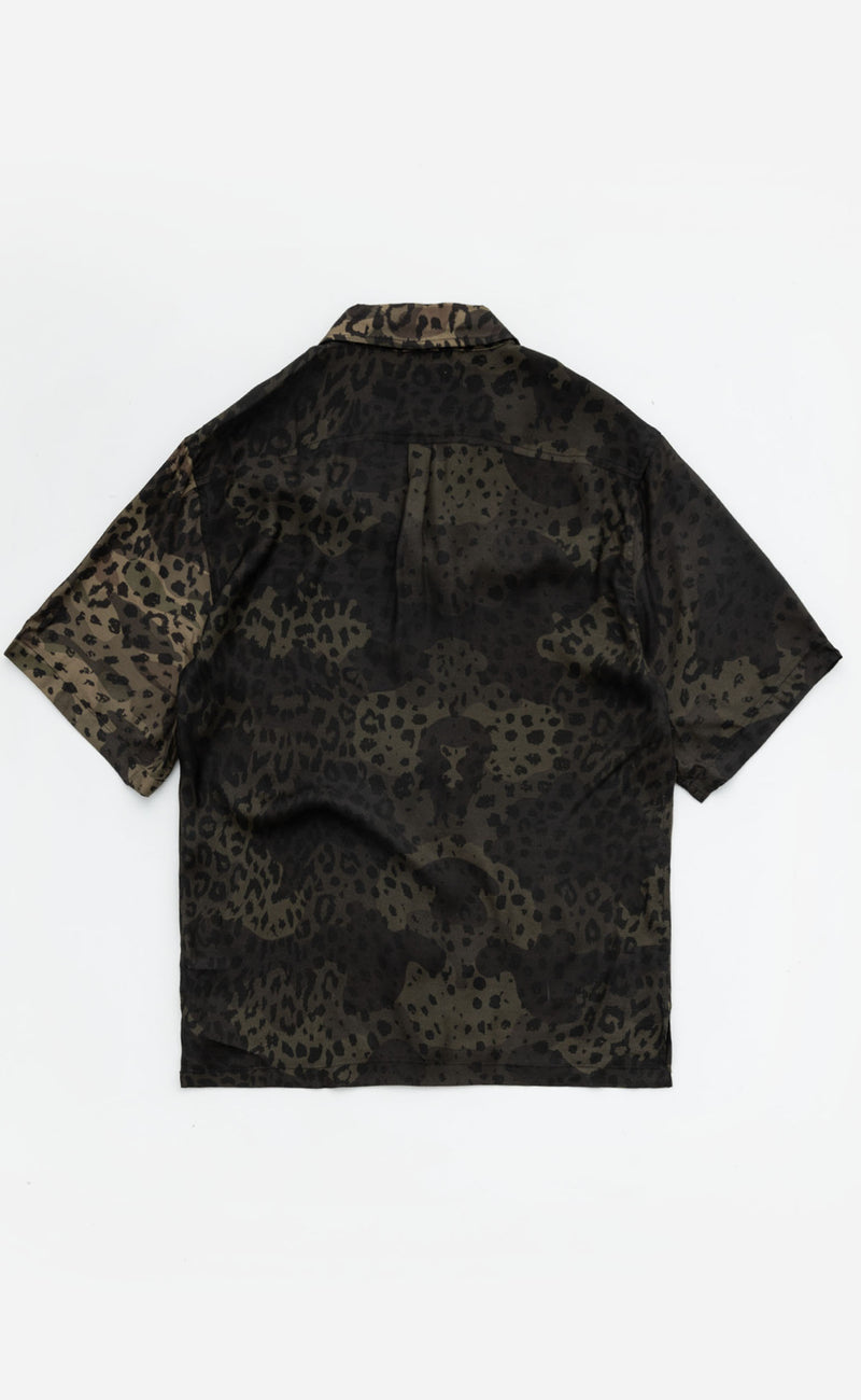 Dual Camo Leopard Camp Collar Buttondown SHIRT