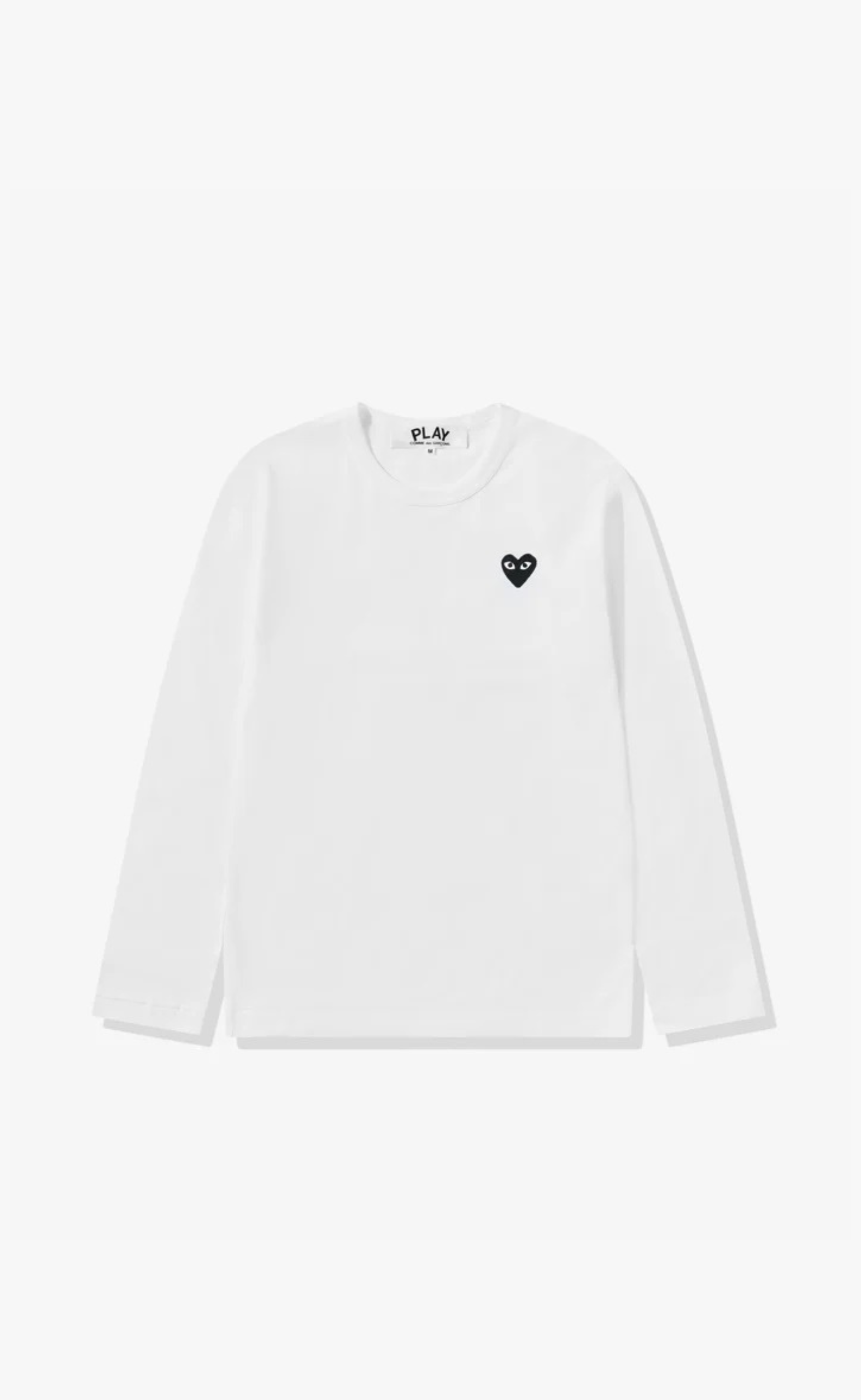 EMBROIDE BLACK HART WHITE LONGSLEEVE