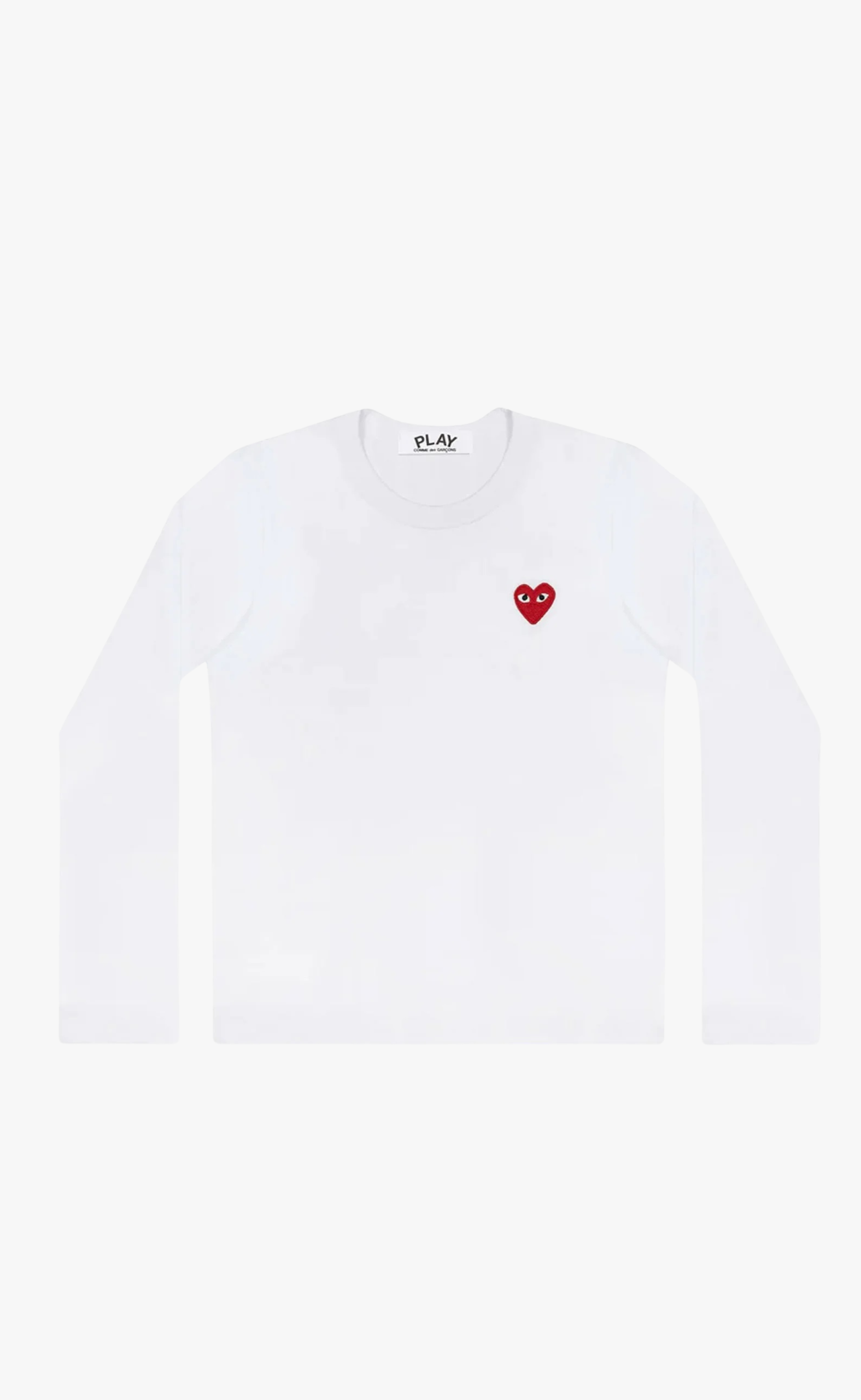 EMBROIDE RED HART WHITE LONGSLEEVE