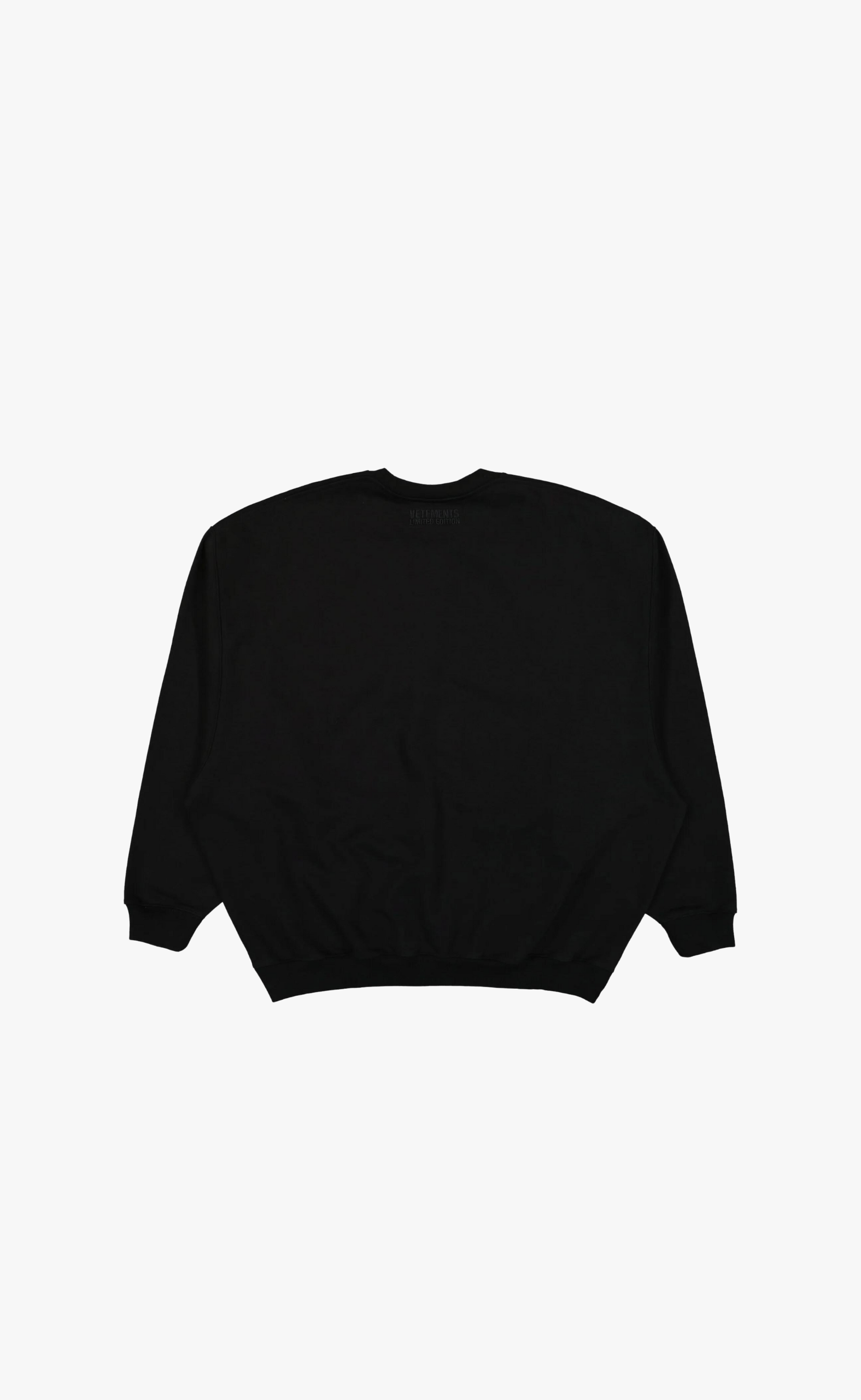 EMBROIDERED TONAL LOGO BLACK CREWNECK