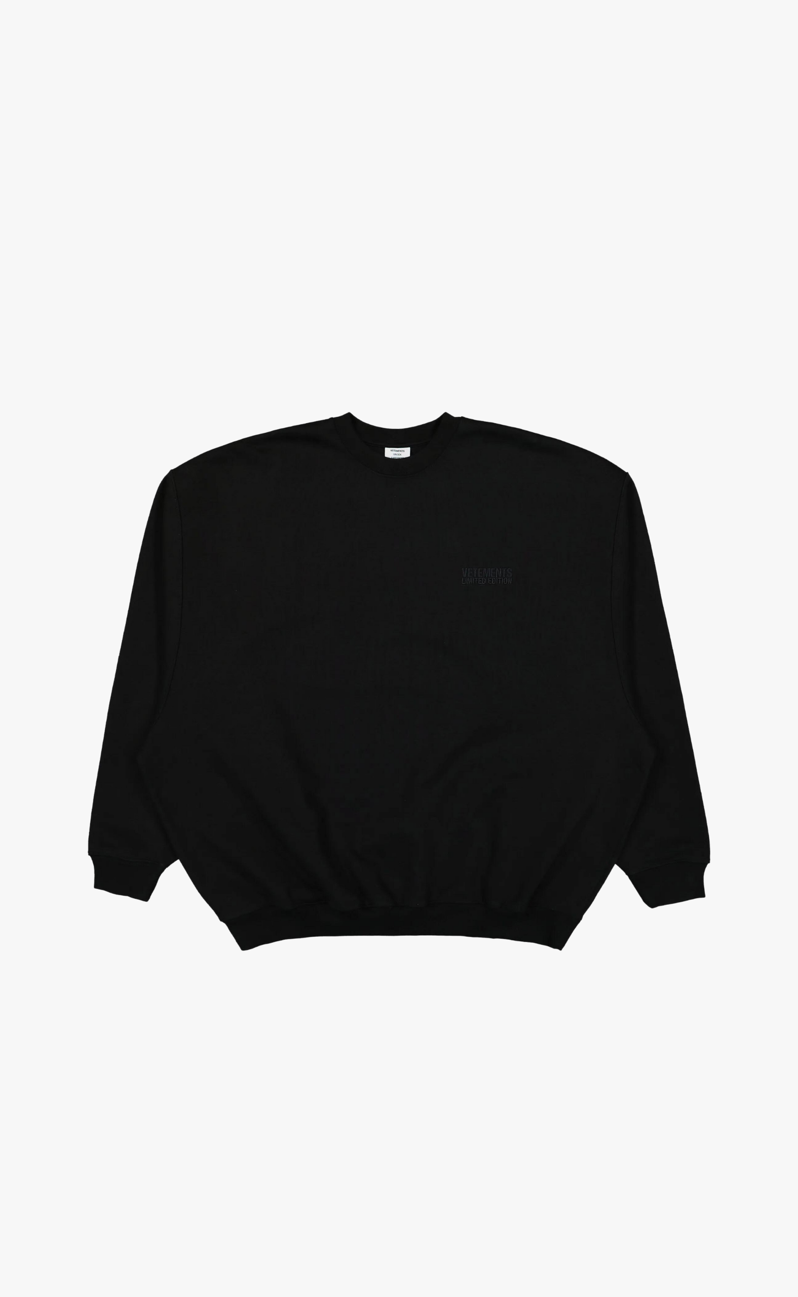 EMBROIDERED TONAL LOGO BLACK CREWNECK