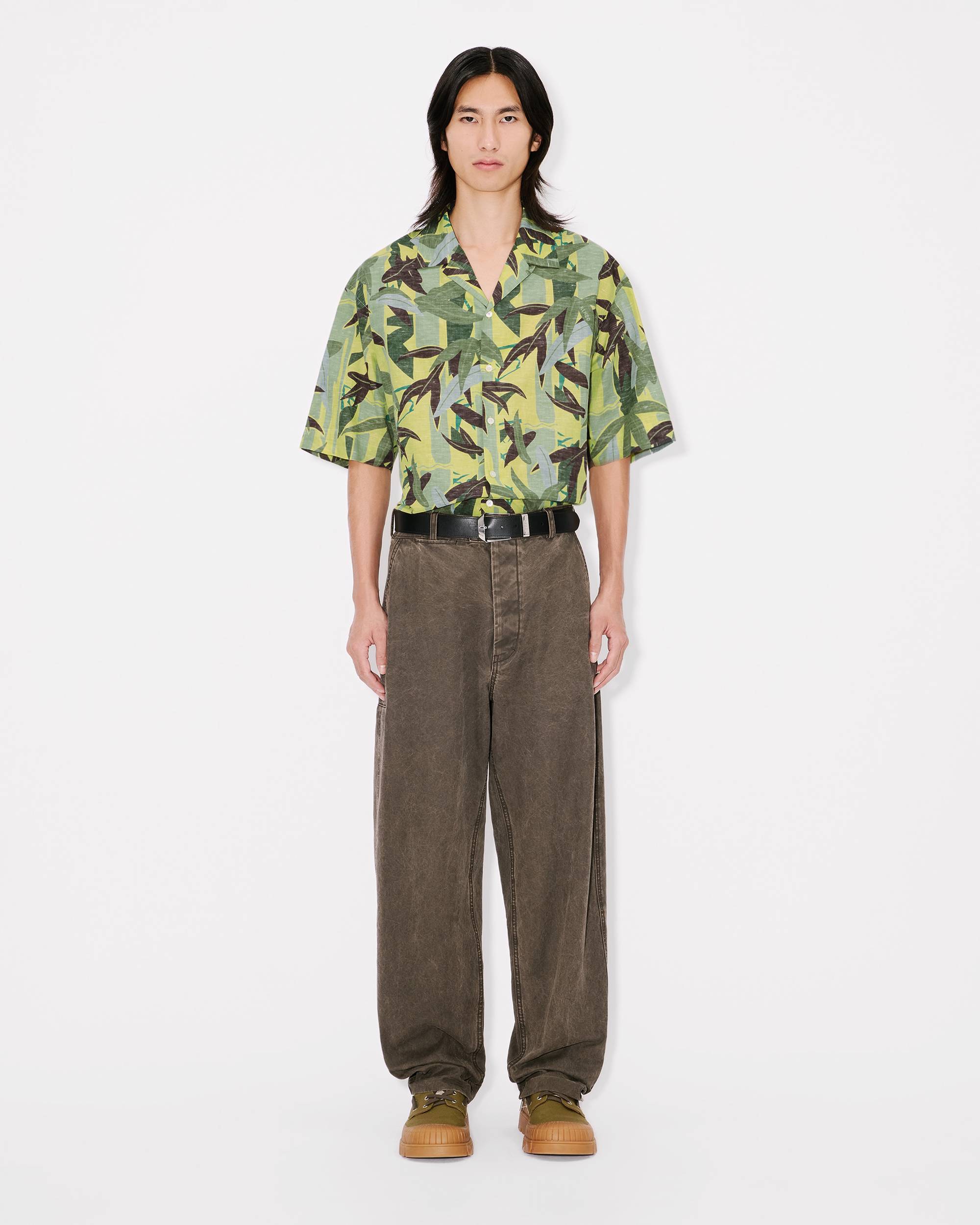 KENZO CHIKU-RIN CAMO HAWAIIAN SHORT SLEEVE ABSINTHE SHIRT