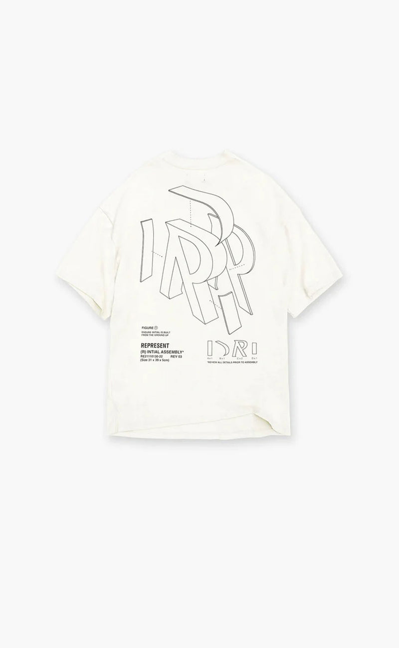 FLAT WHITE INITIAL ASSEMBLY OUTLINE T-SHIRT