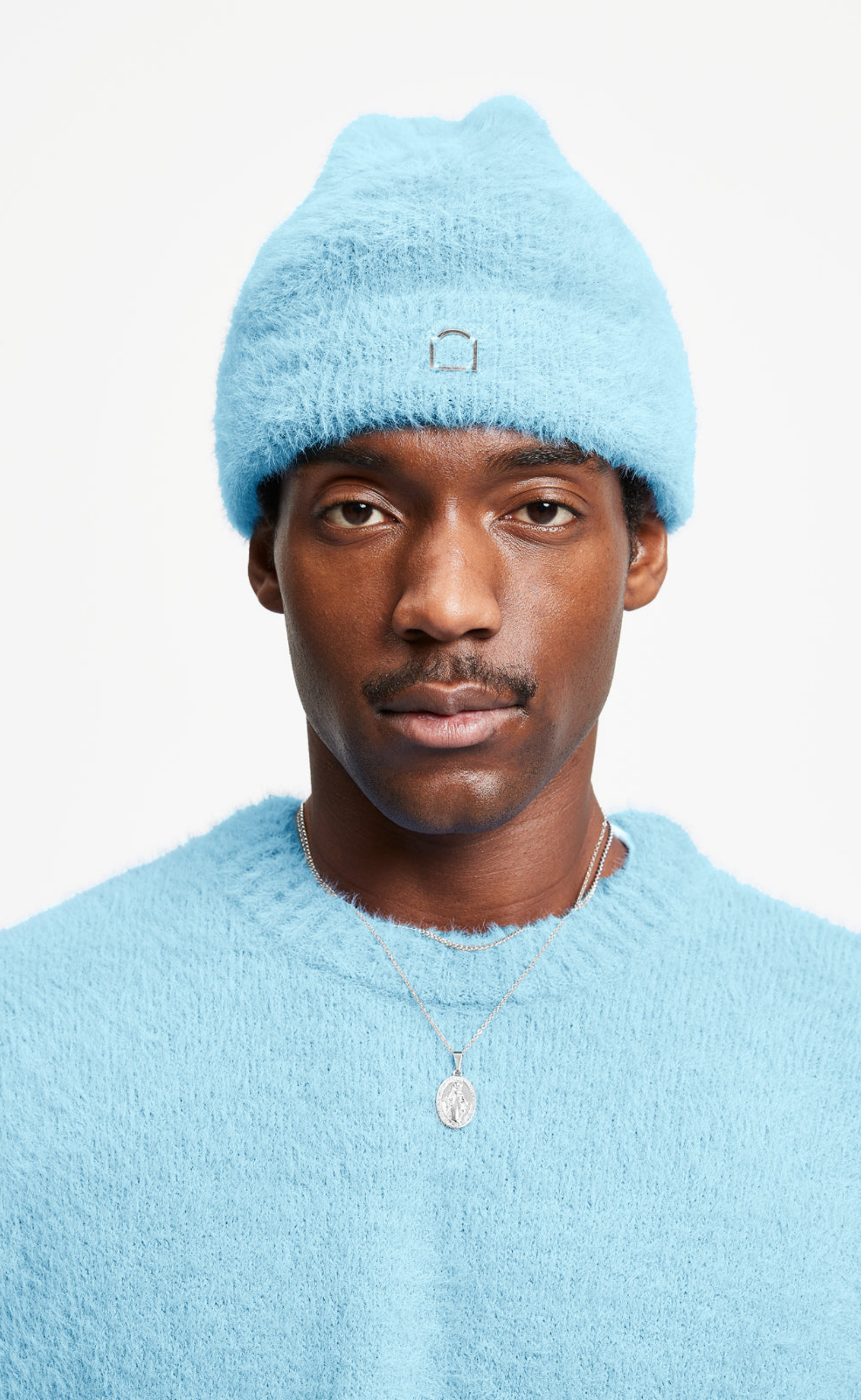 FURRY LIGHT BLUE BEANIE