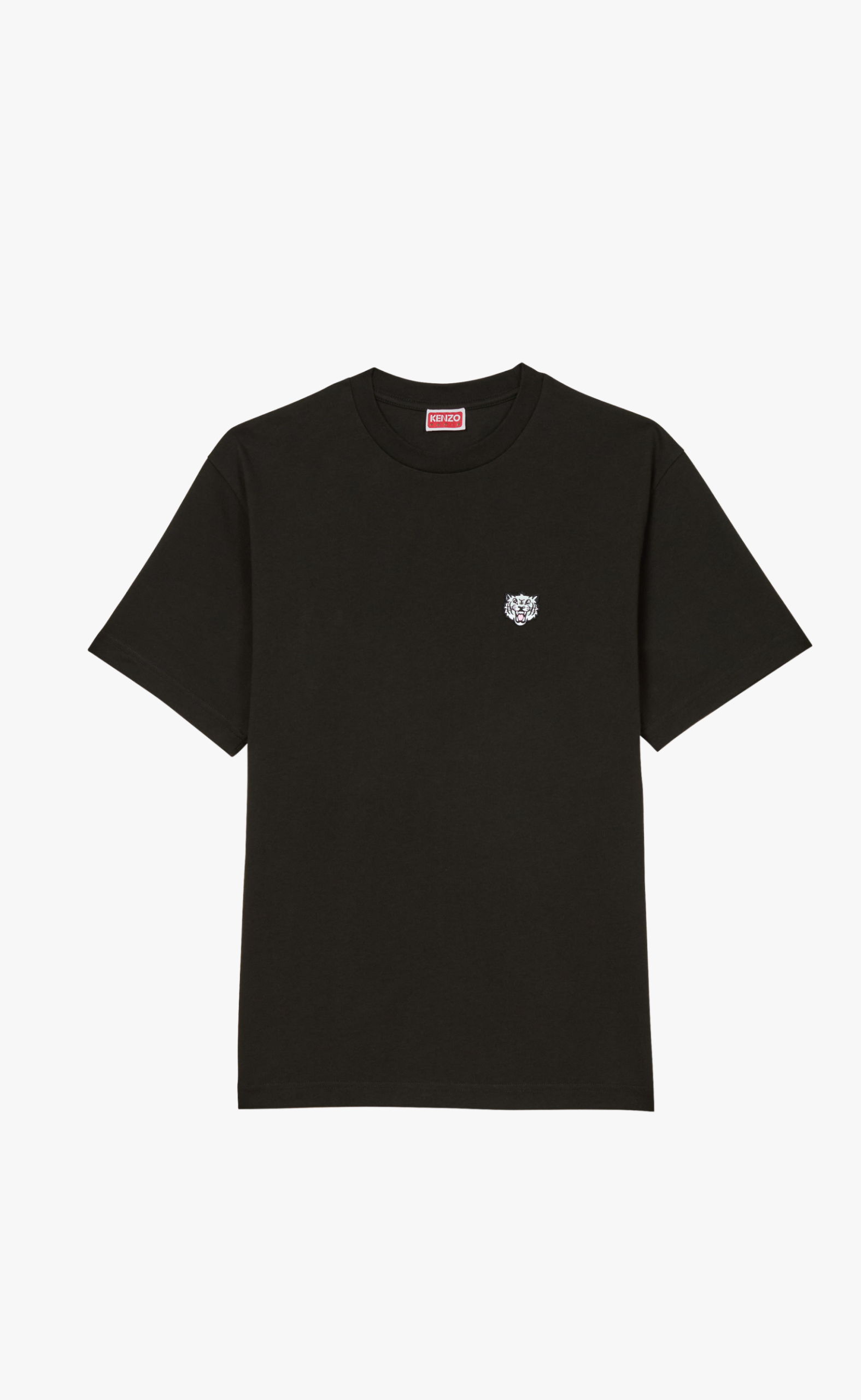 GOTS KENZO HAPPY TIGER EMBROIDERED CLASSIC BLACK T-SHIRT