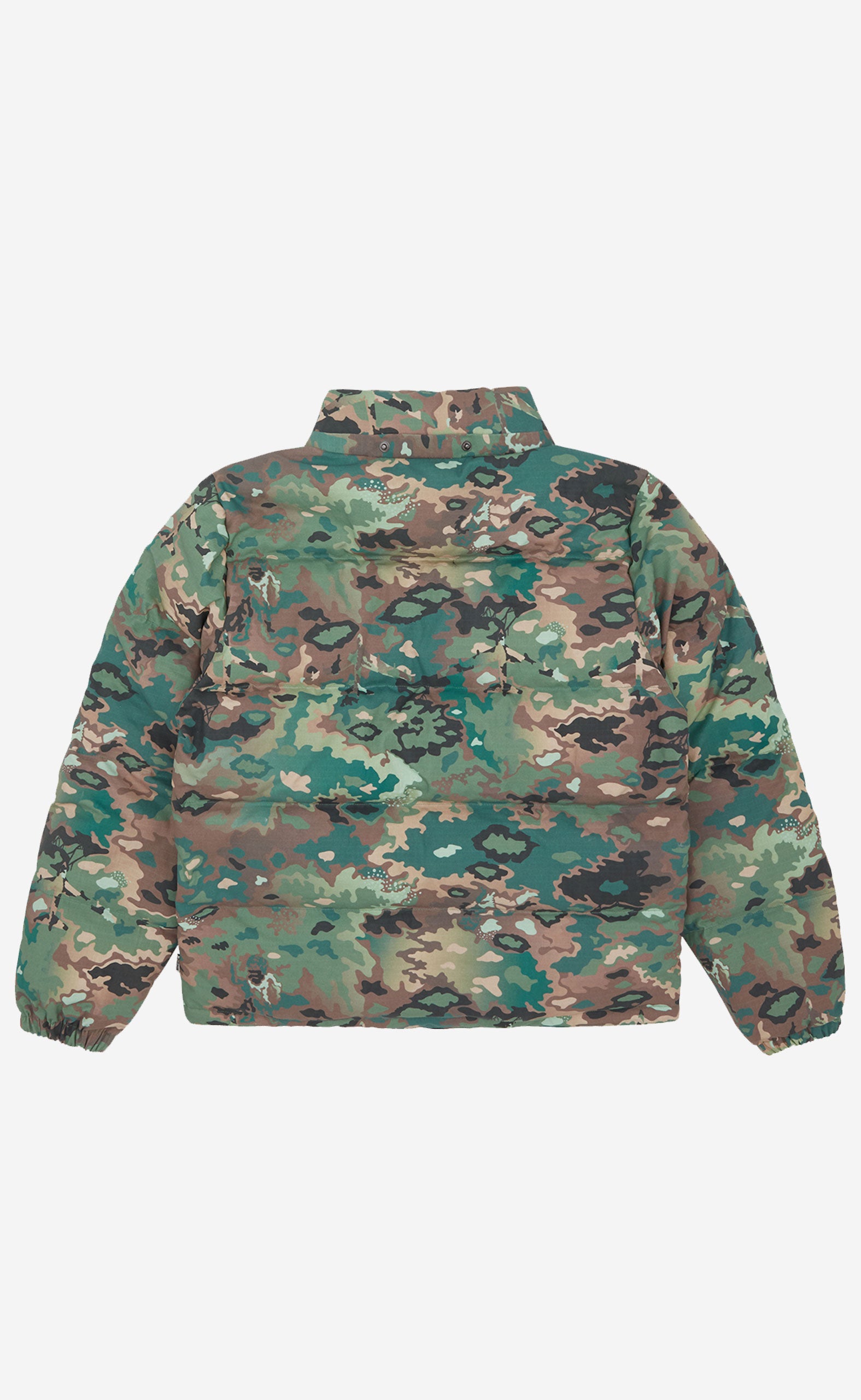 GREEN CAMO NOTHING CAMO DOWN FILLED HOODED JACKET