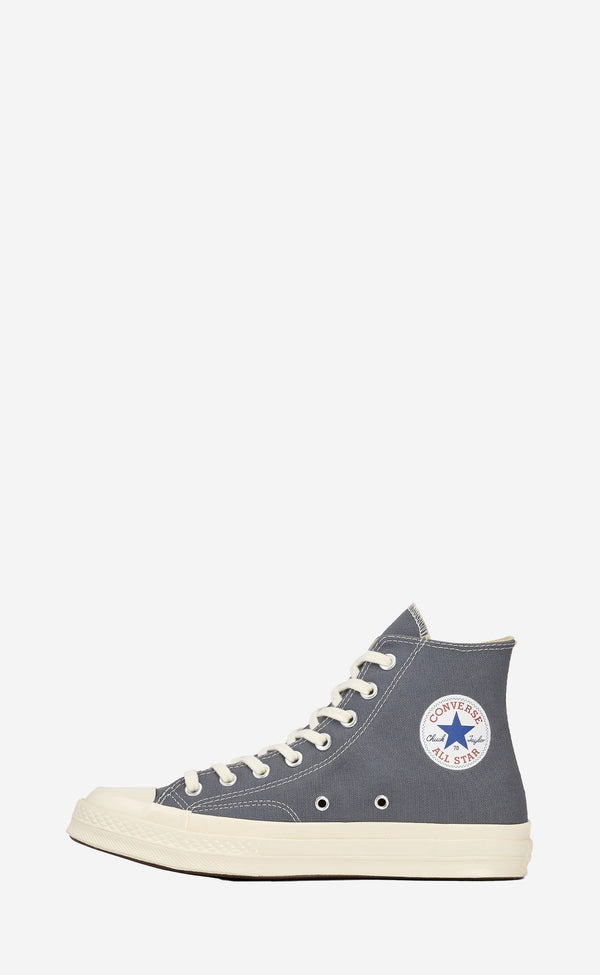 GREY PLAY COMME DES GARÇONS X CONVERSE BLACK HEART CHUCK TAYLOR ALL STAR 70 HIGH