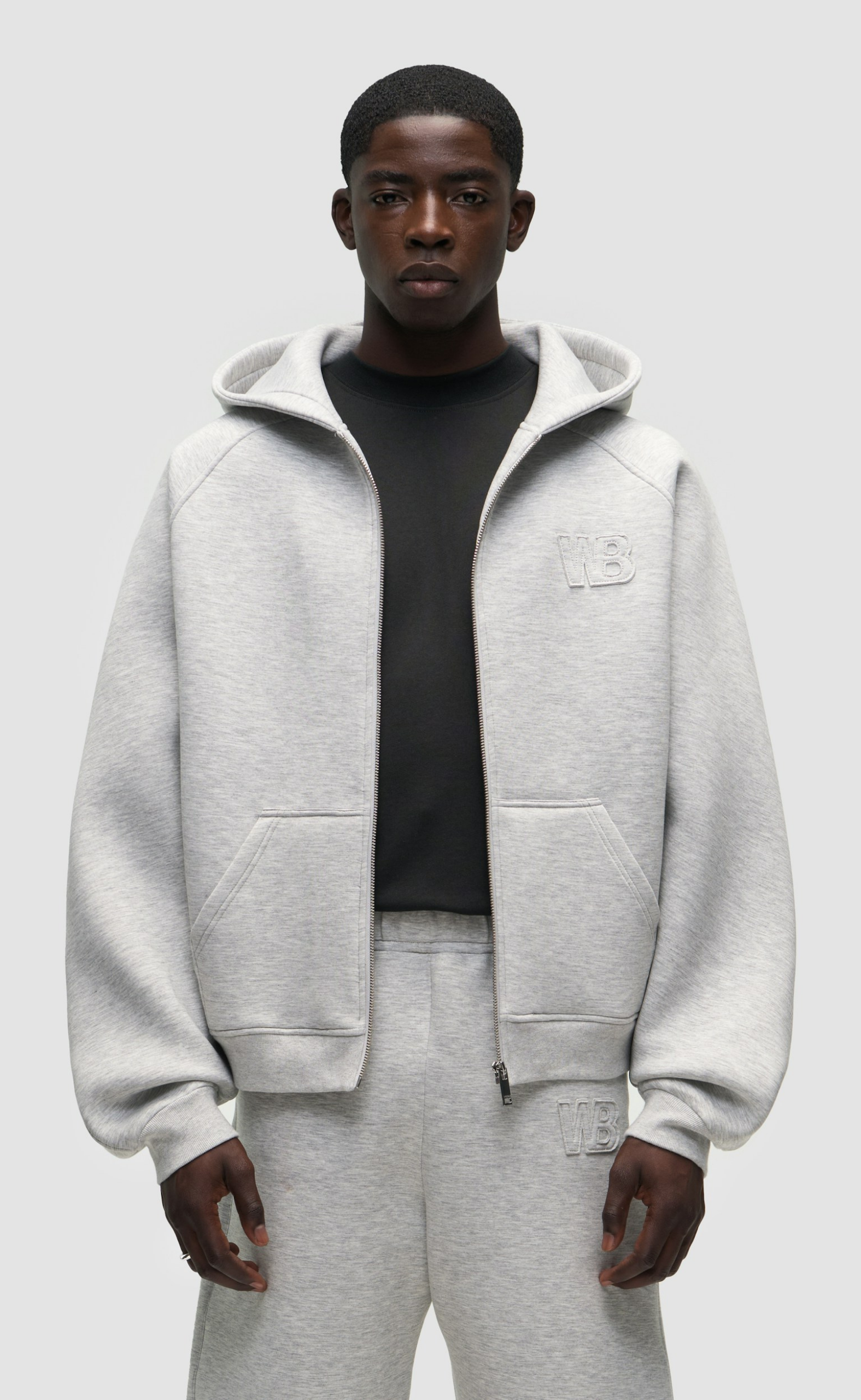 GRUVEN V2 ZIP GRAY MELANGE HOODIE