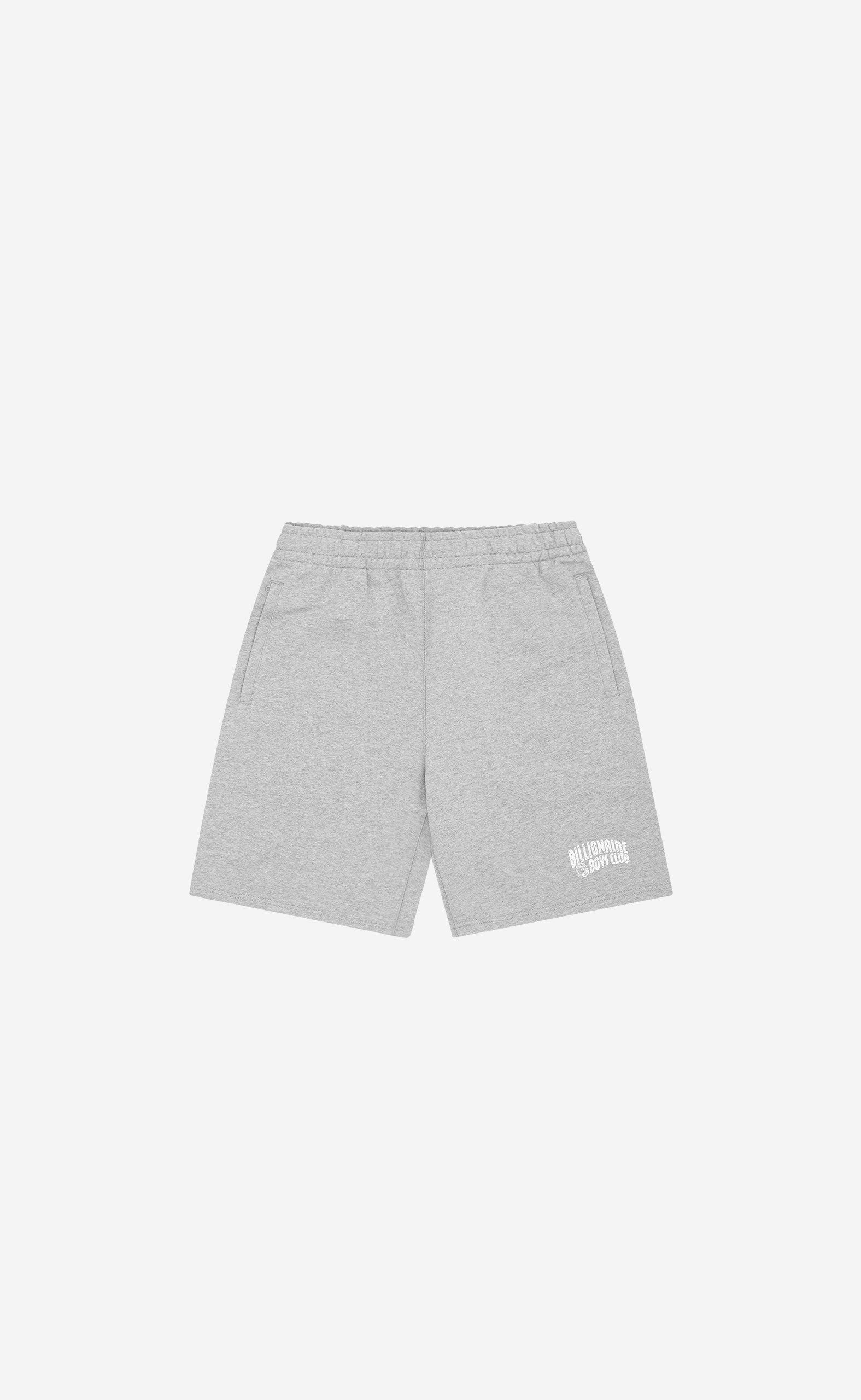 HEATHER GREY SMALL ARCH LOGO SHORTS