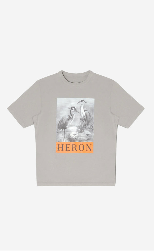 HERON BW SS TEE GREY BLACK