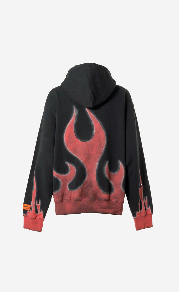 HERON LAW FLAMES HOODIE BLACK RED