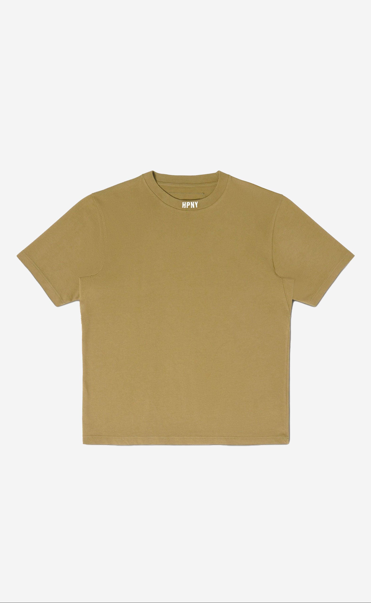 HPNY EMB SS TEE DARK OLIVE WHITE