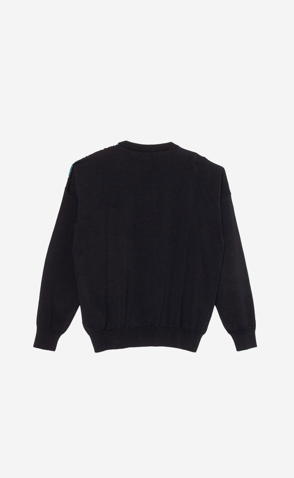 ICON WINGS KNIT BOXY CREW BLACK RED