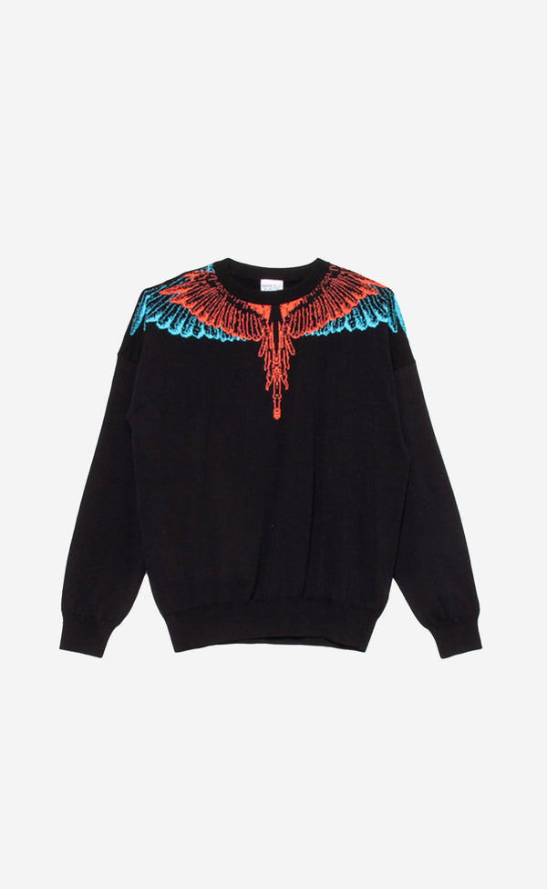 ICON WINGS KNIT BOXY CREW BLACK RED