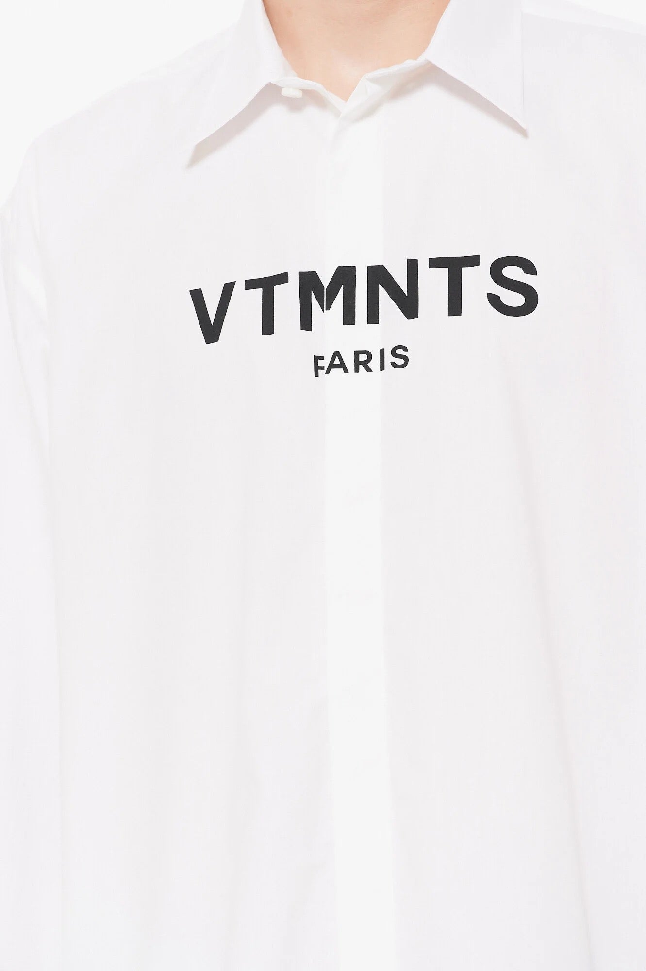 WHITE BLACK VTMNTS PARIS LOGO SHIRT