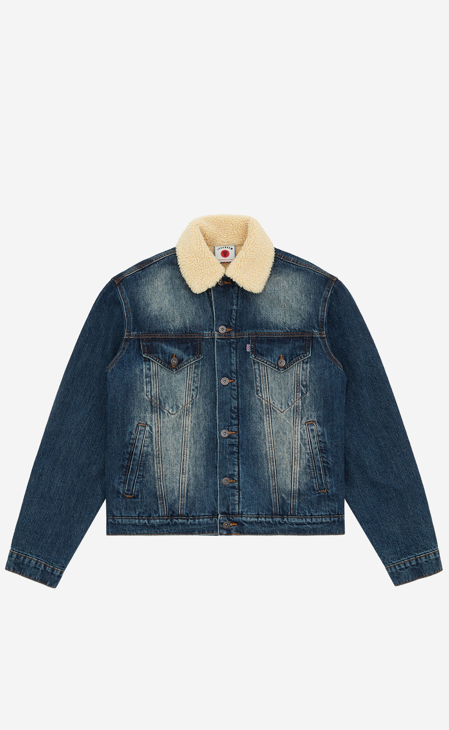 INDIGO SHERPA COLLAR DENIM JACKET