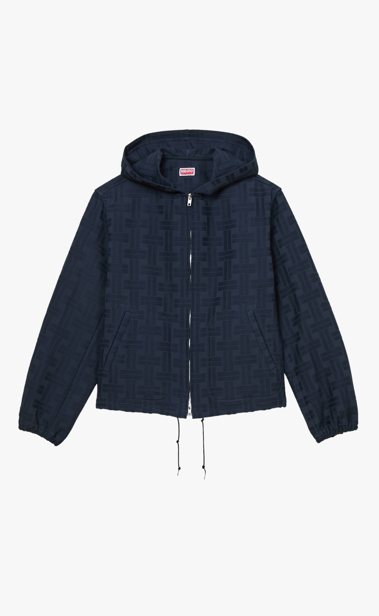 KENZO WEAVE HOODED  BLUE BLACK SHIRT
