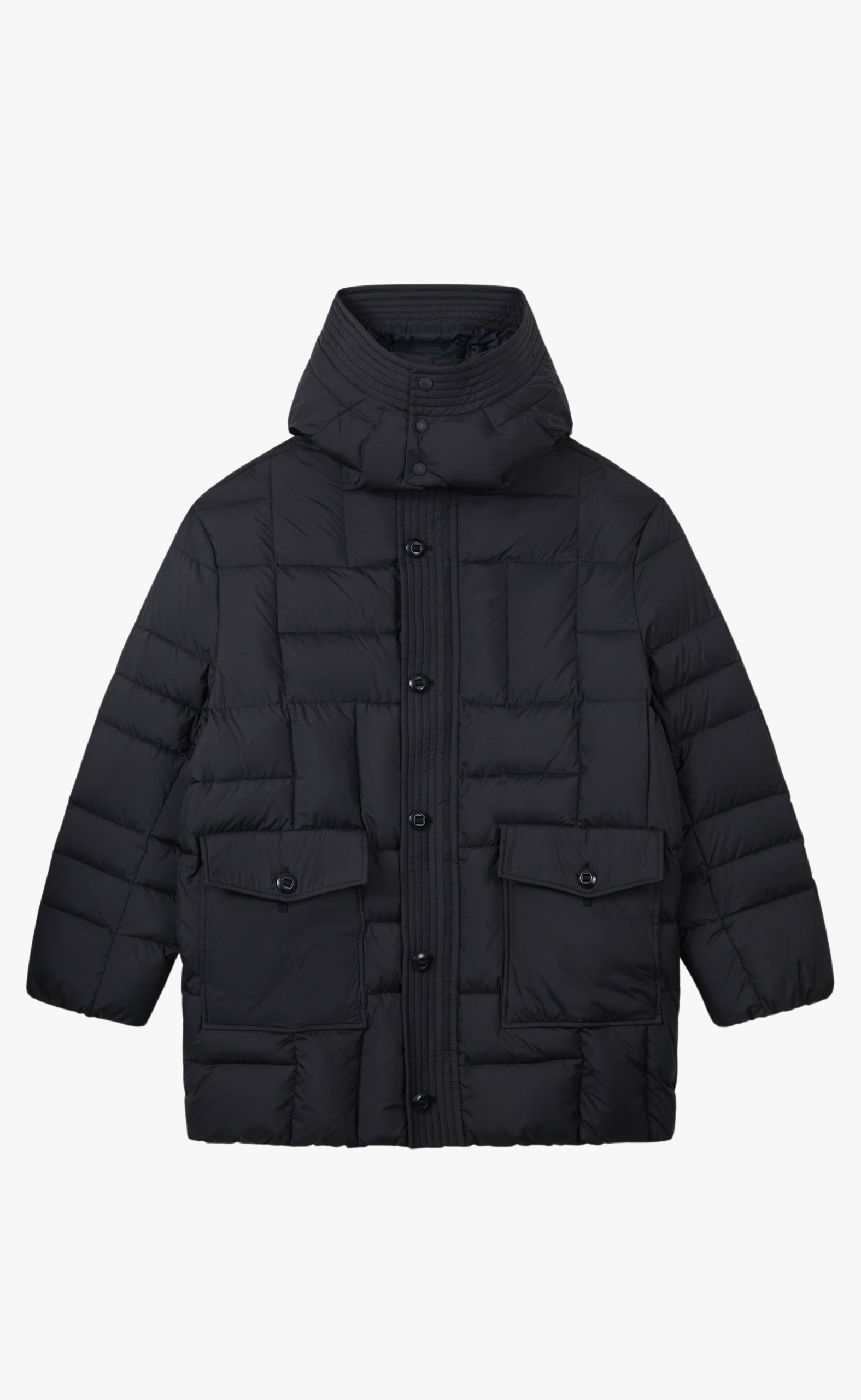 KENZO WEAVE MID-LENGTH WINTER BLACK JACKET