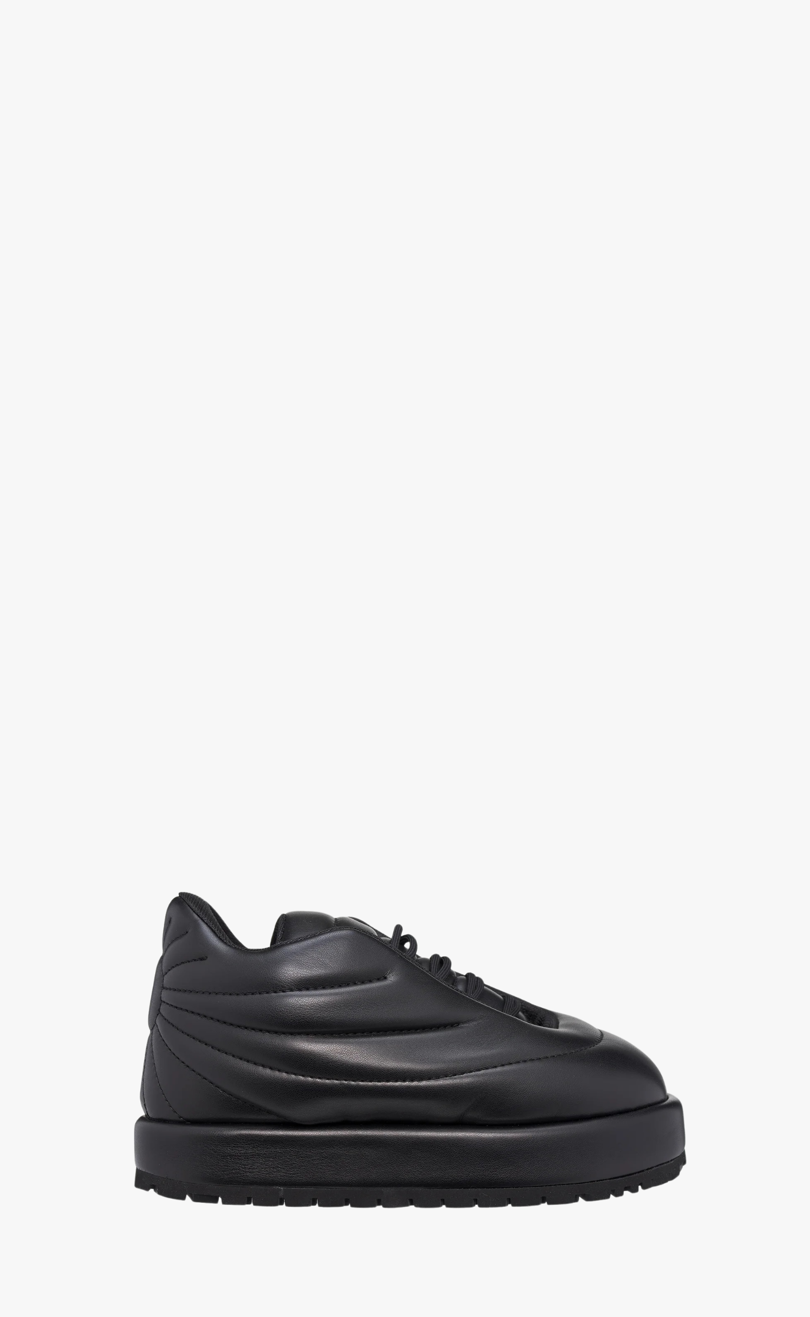 LACE UP EMBROIDERY NUVOLA-PLUTO LEATHER BLACK SNEAKER