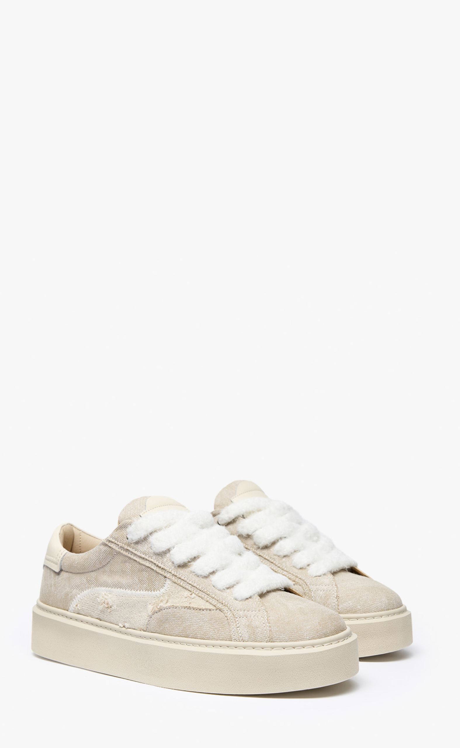 LE PROMENEUR  CREAM SNEAKERS