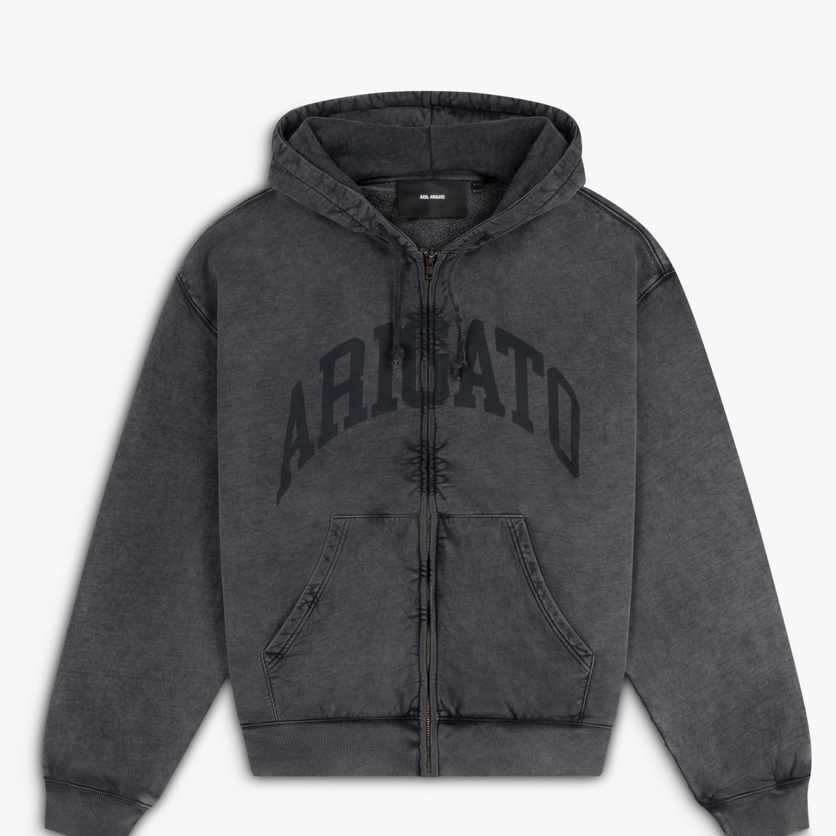 LINK OLD DYE ZIP BLACK HOODIE