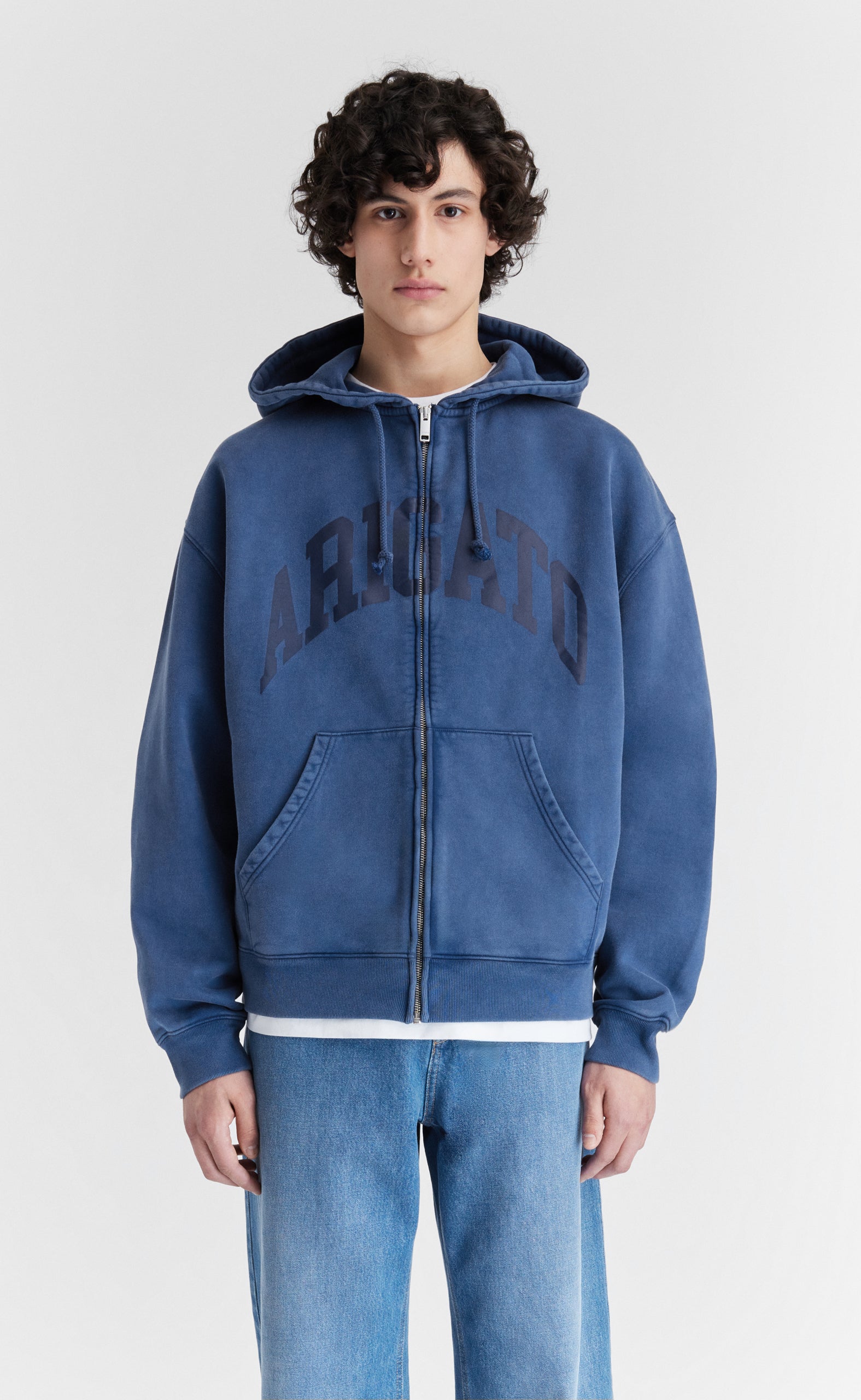 LINK OLD DYE ZIP NAVY HOODIE