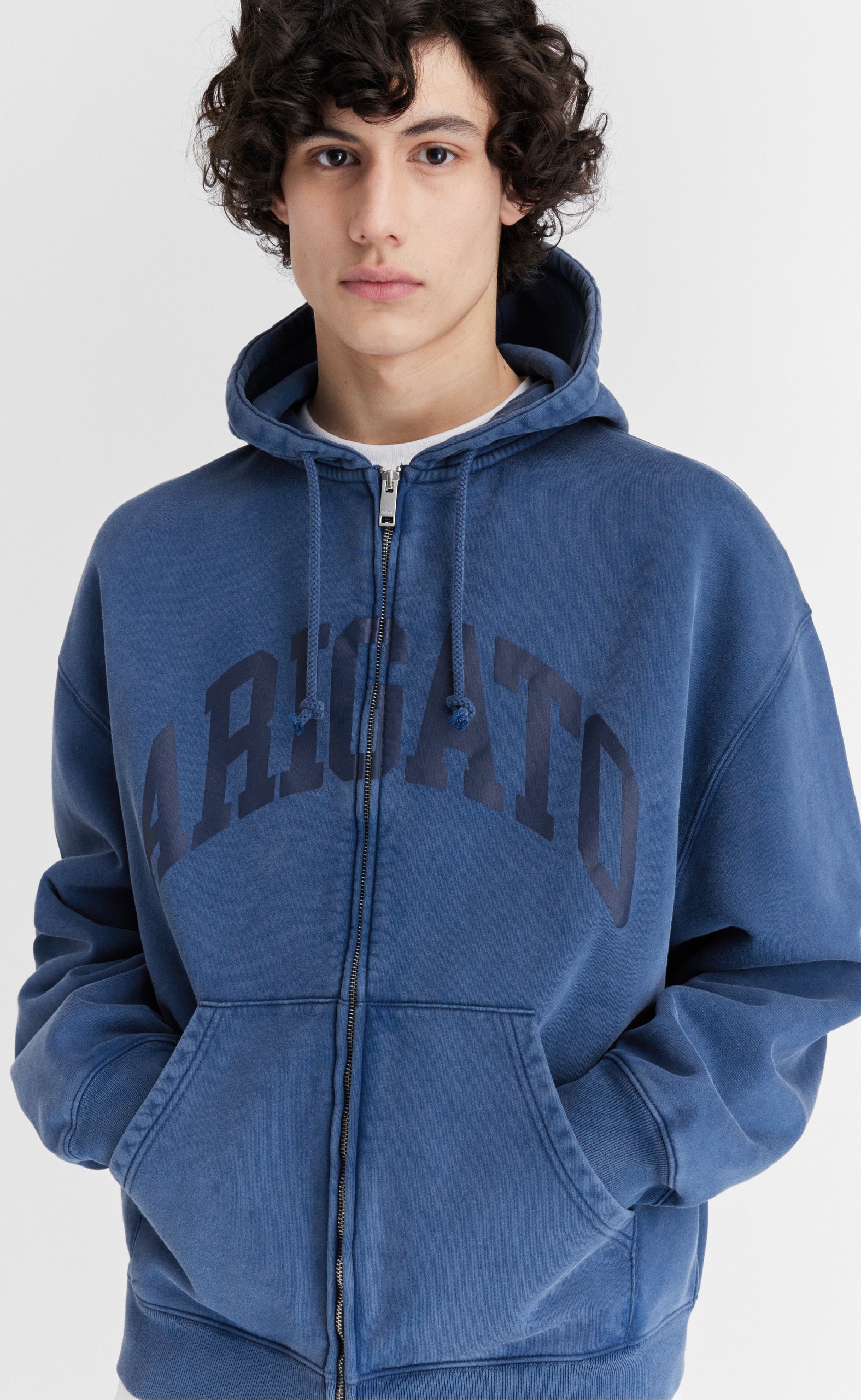 LINK OLD DYE ZIP NAVY HOODIE