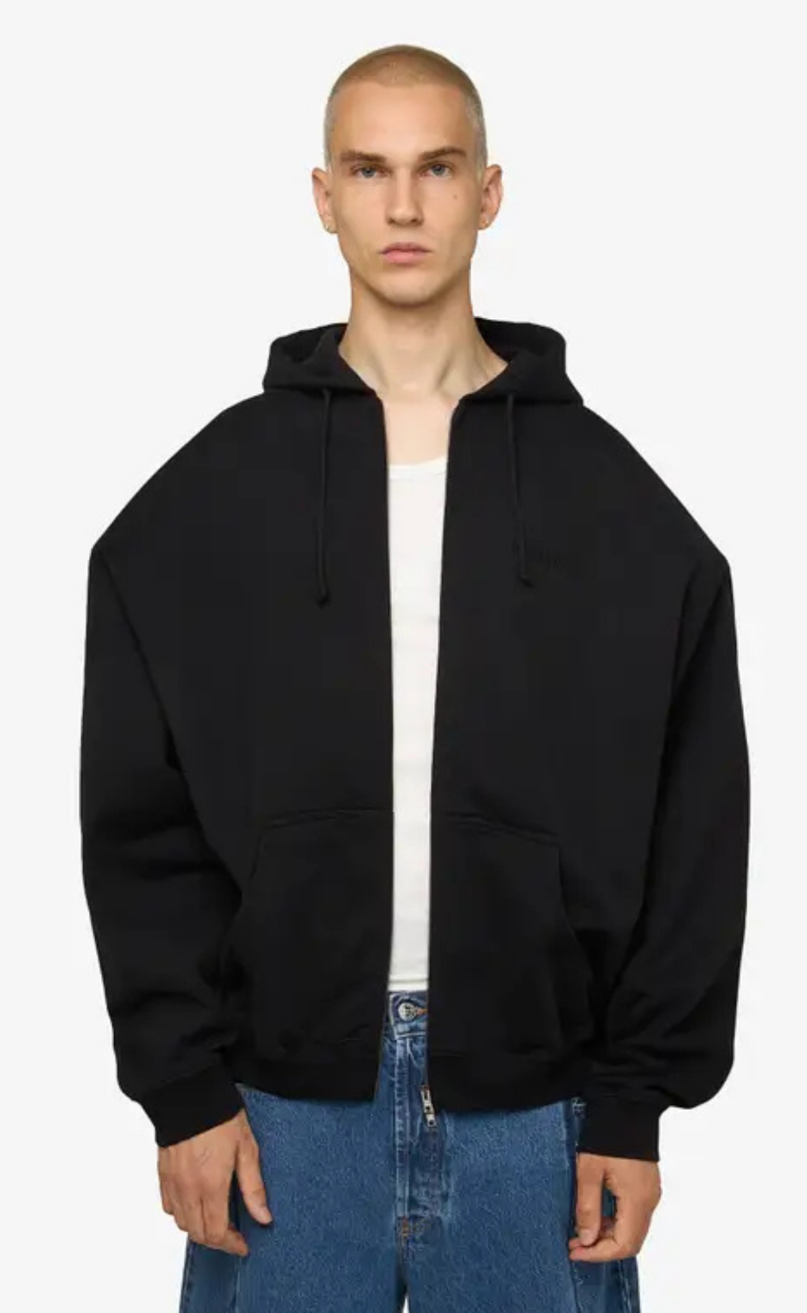 LOGO OVERSIZED BLACK HOODIE
