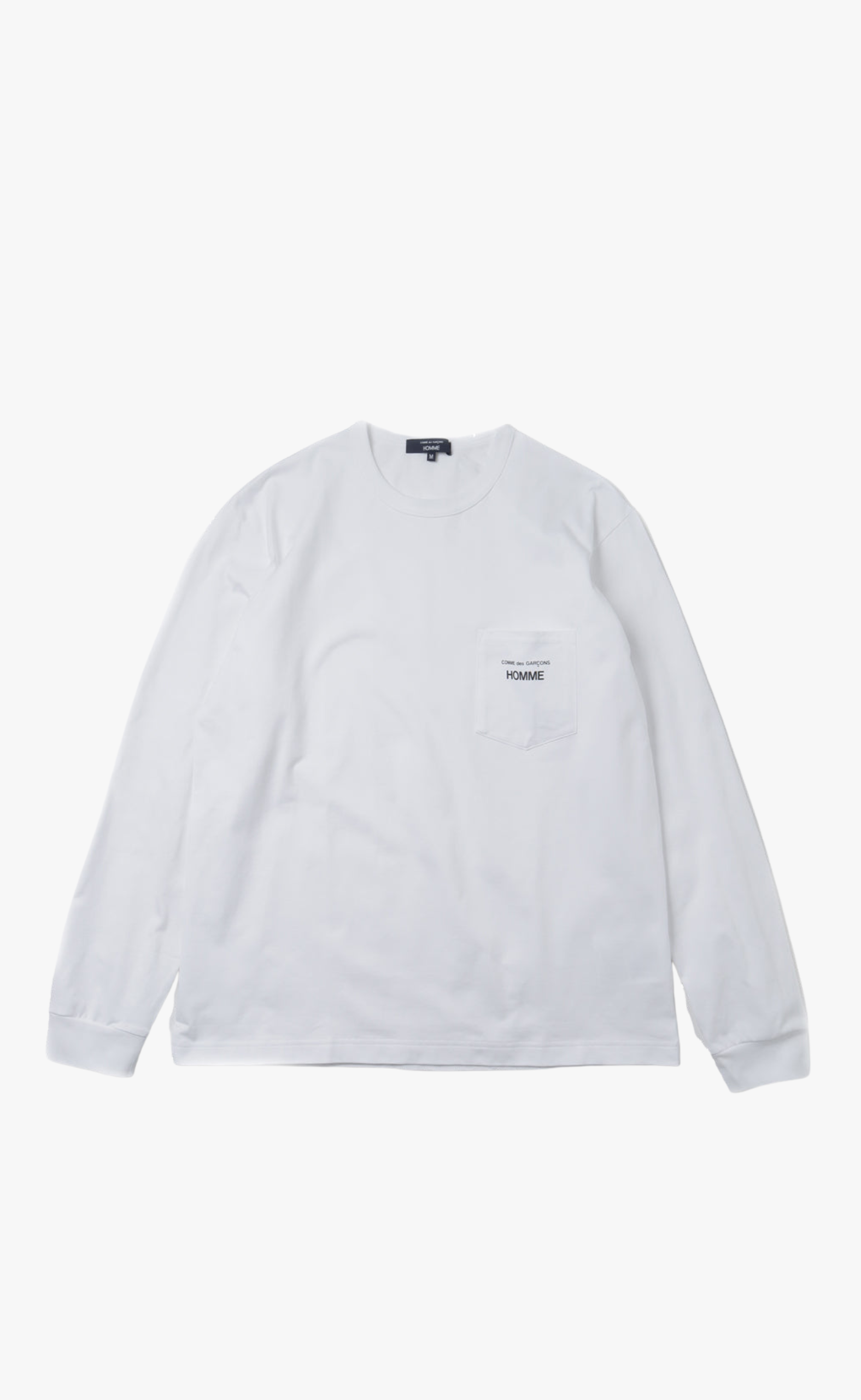 CDG HOMME LOGO WHITE LONGSLEEVE