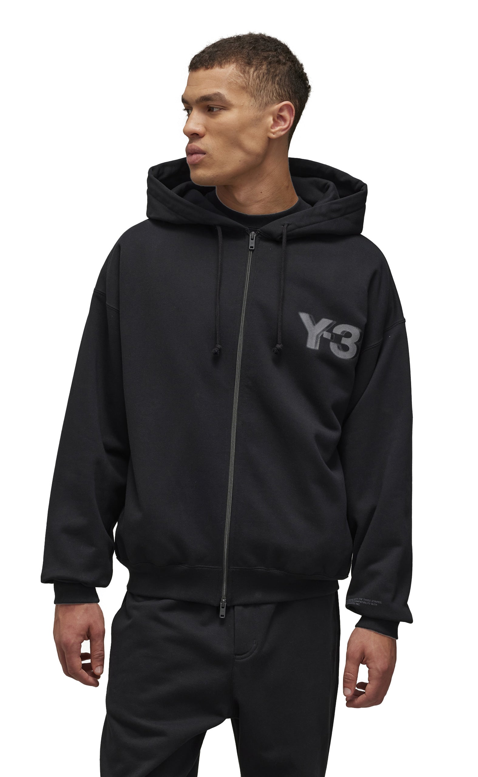 BIG LOGO ZIP BLACK HODDIE