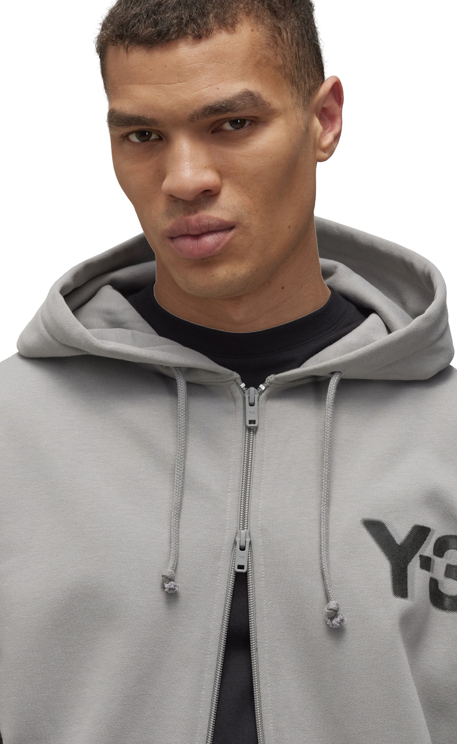 BIG LOGO ZIP GREY HODDIE