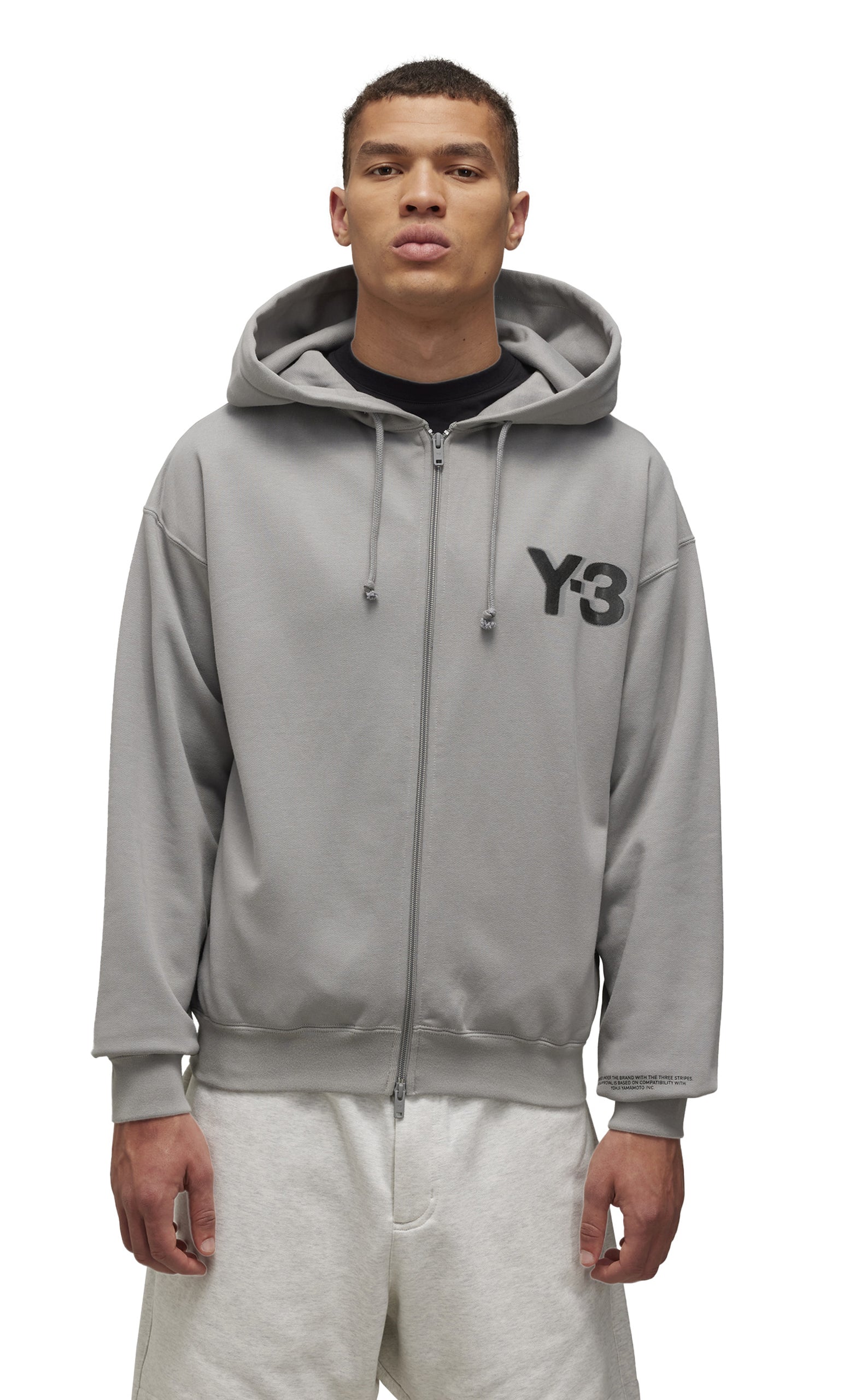 BIG LOGO ZIP GREY HODDIE