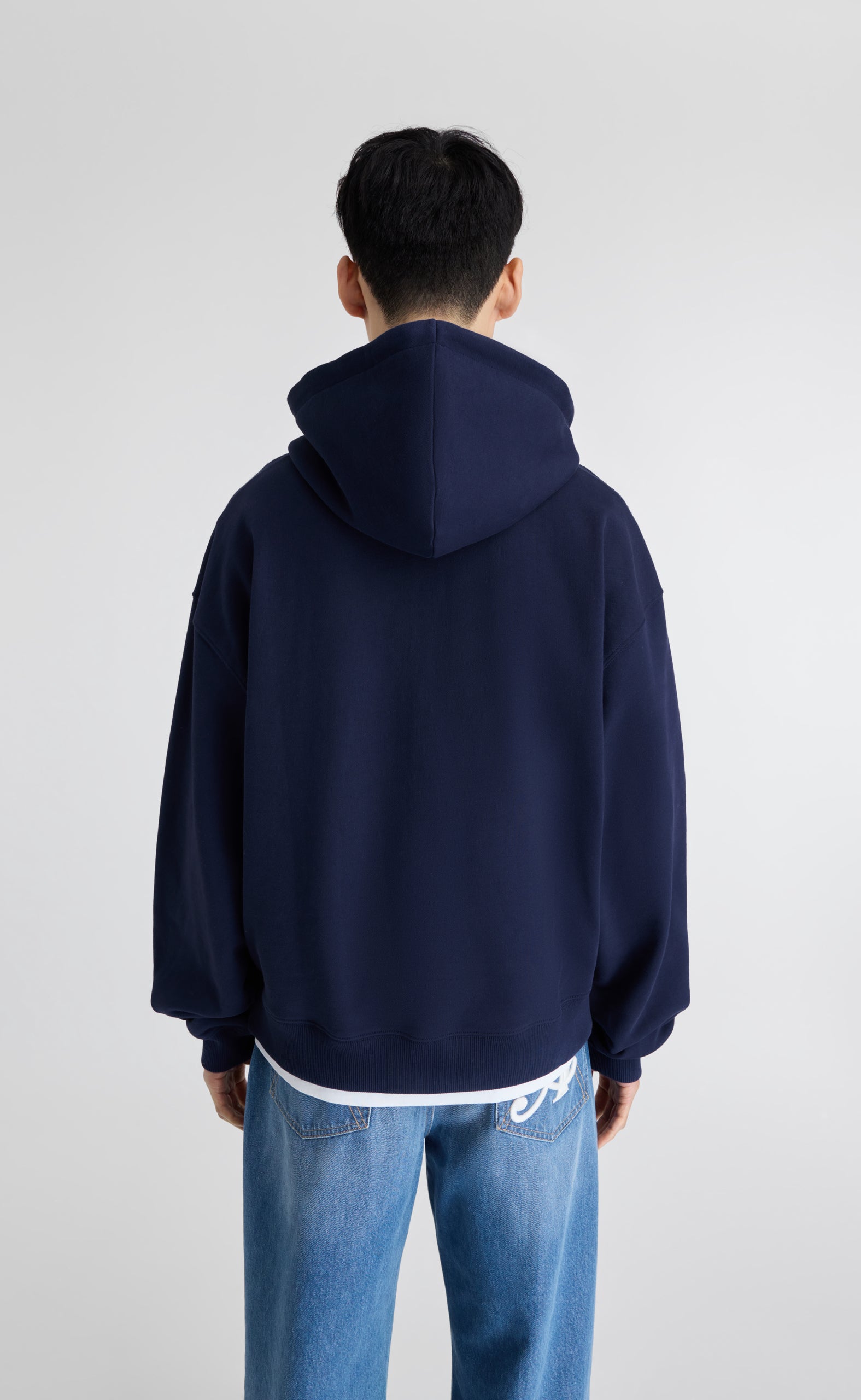 MAINE ZIP NAVY HOODIE