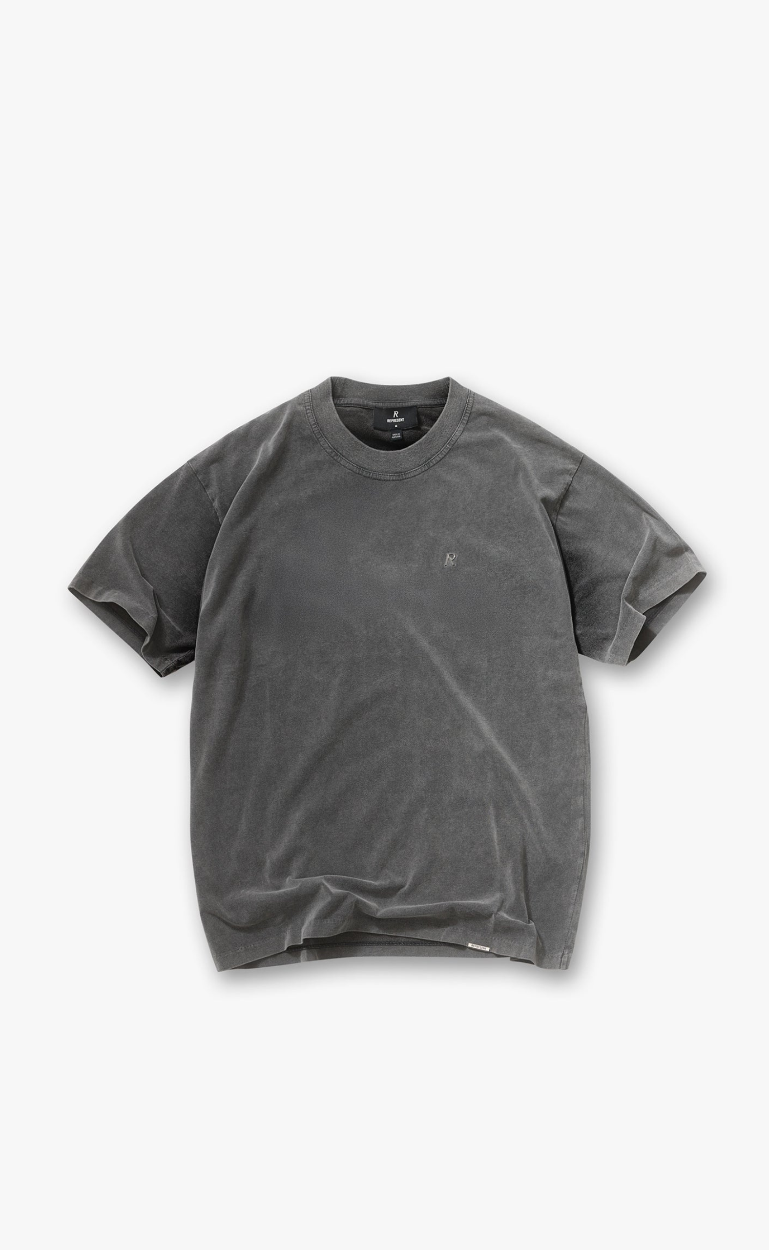 METAL INITIAL R VINTAHE GREY T-SHIRT