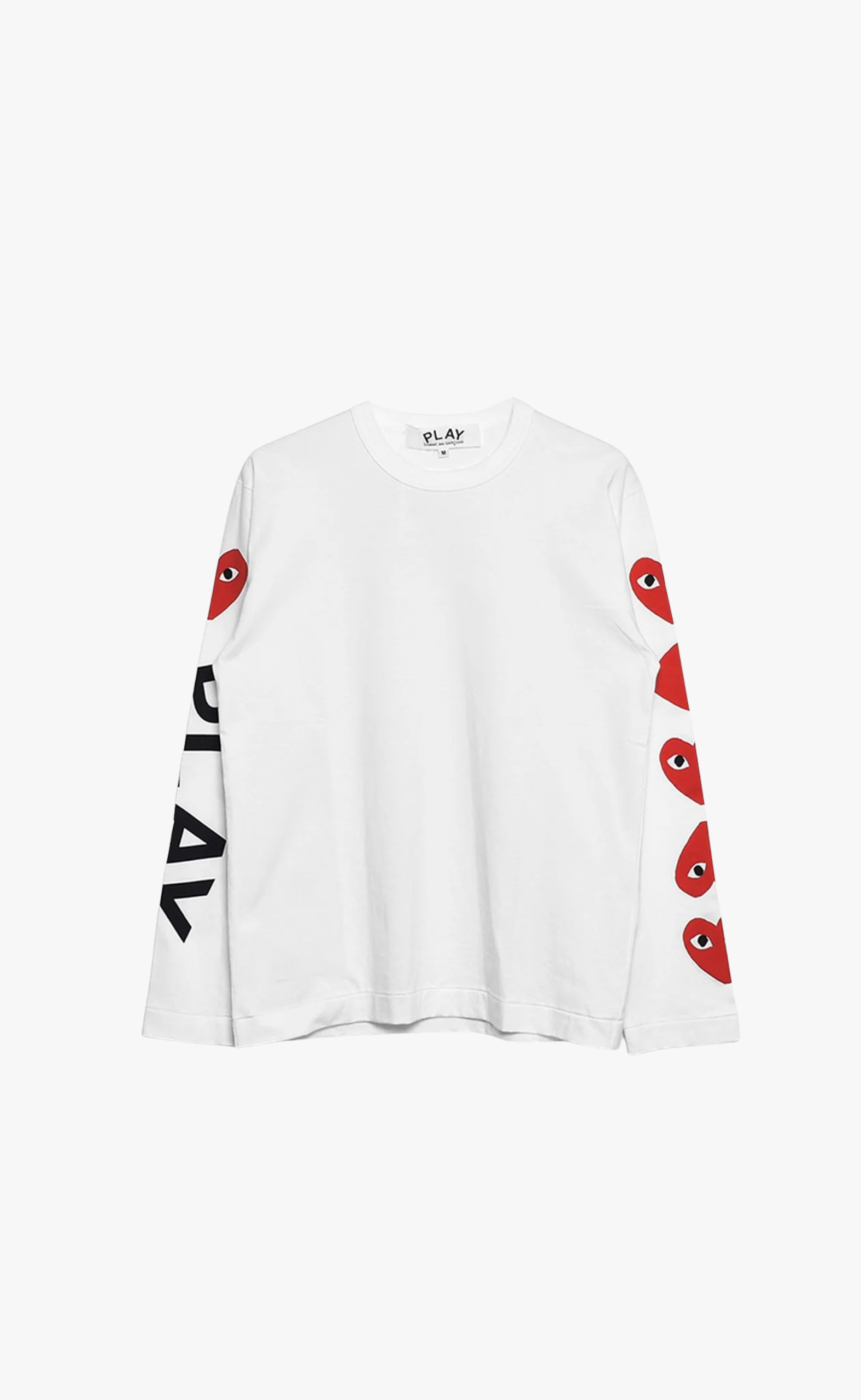 MULTI HART PLAY LOGO PRINT WHITE LONGSLEEVE