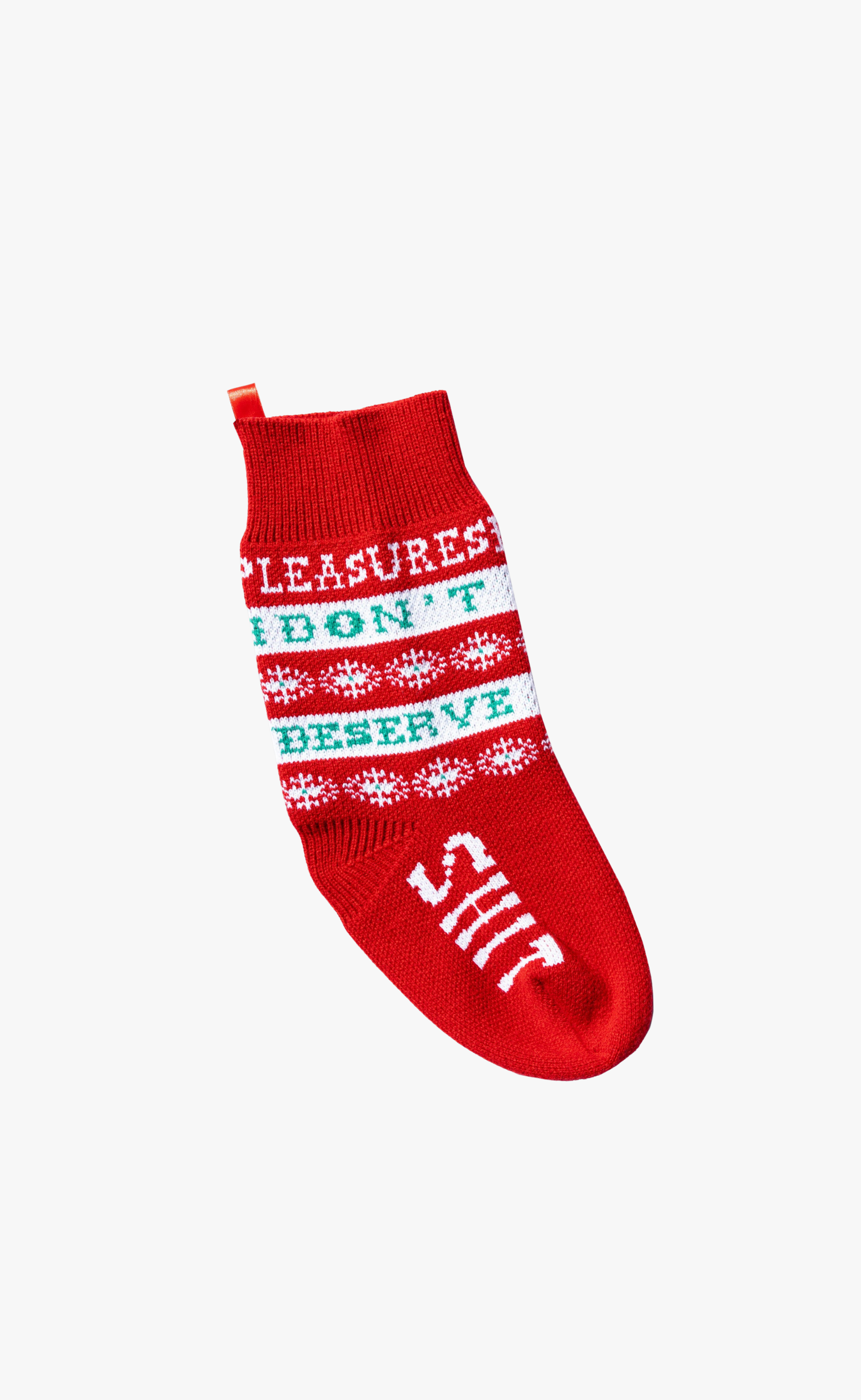 NAUGHTY HOLIDAY STOCKING RED SOCK