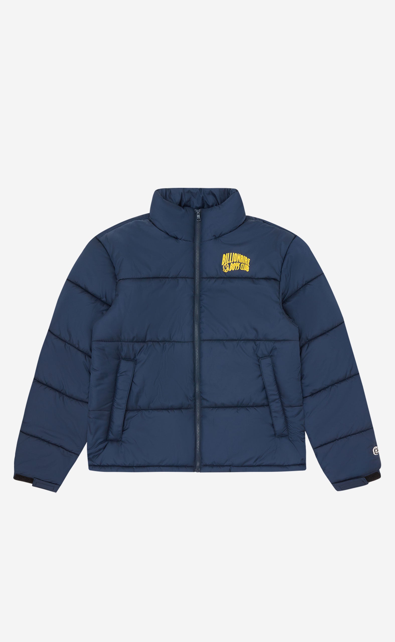 NAVY SMALL ARCH LOGO PUFFER JACKET