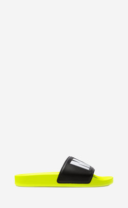 NEON YELLOW BLACK CIABATTA UOMO MAN`S SLIDE
