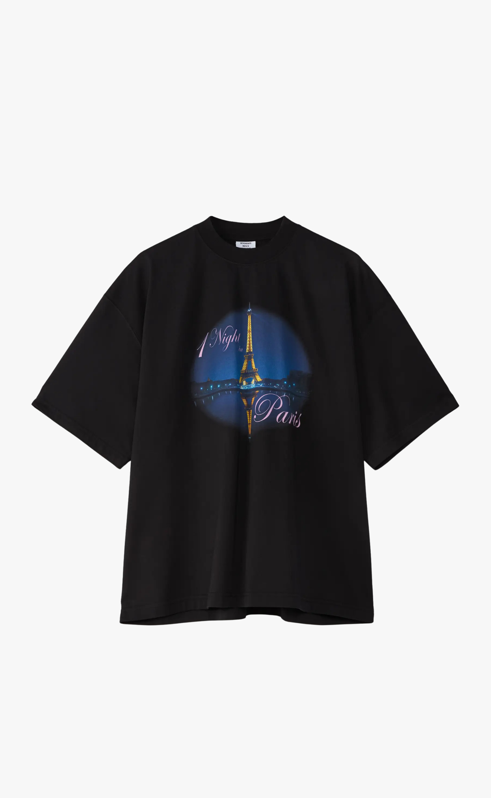 NIGHT IN PARIS OVERSIZED WASHED BLACK T-SHIRT