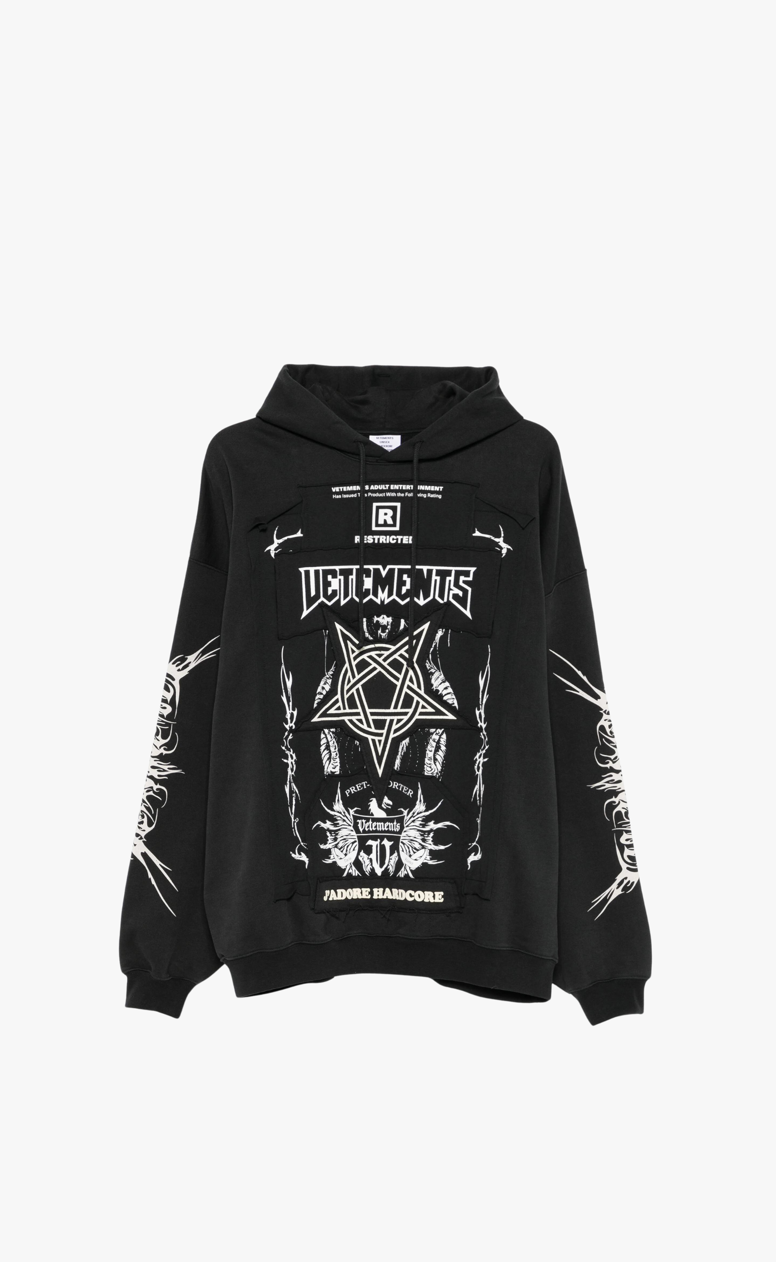 PATCHED LOGO BLACK HOODIE