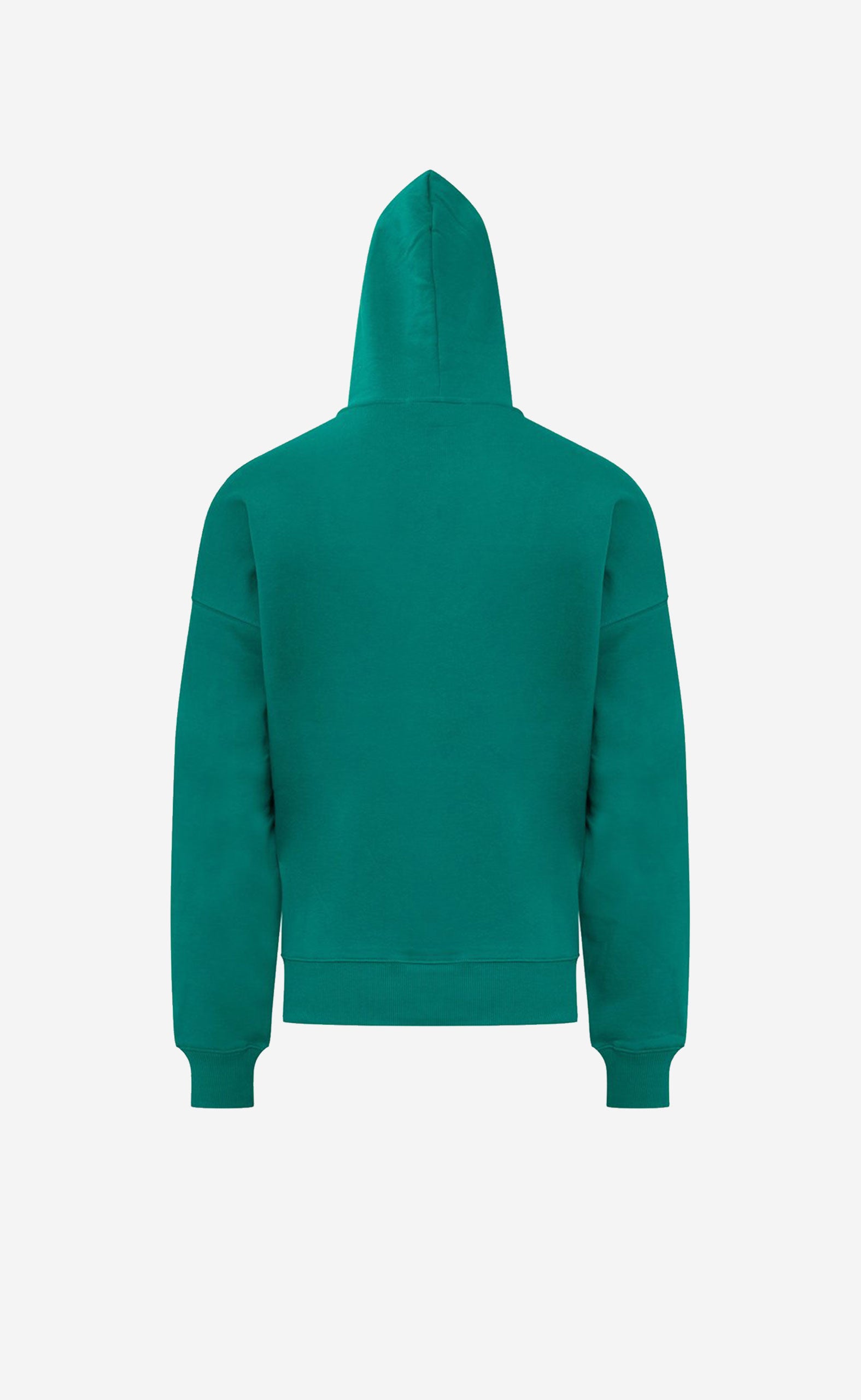 PEPPER GREEN COTTON HOODIE WITH NEW PAINTED LOGO